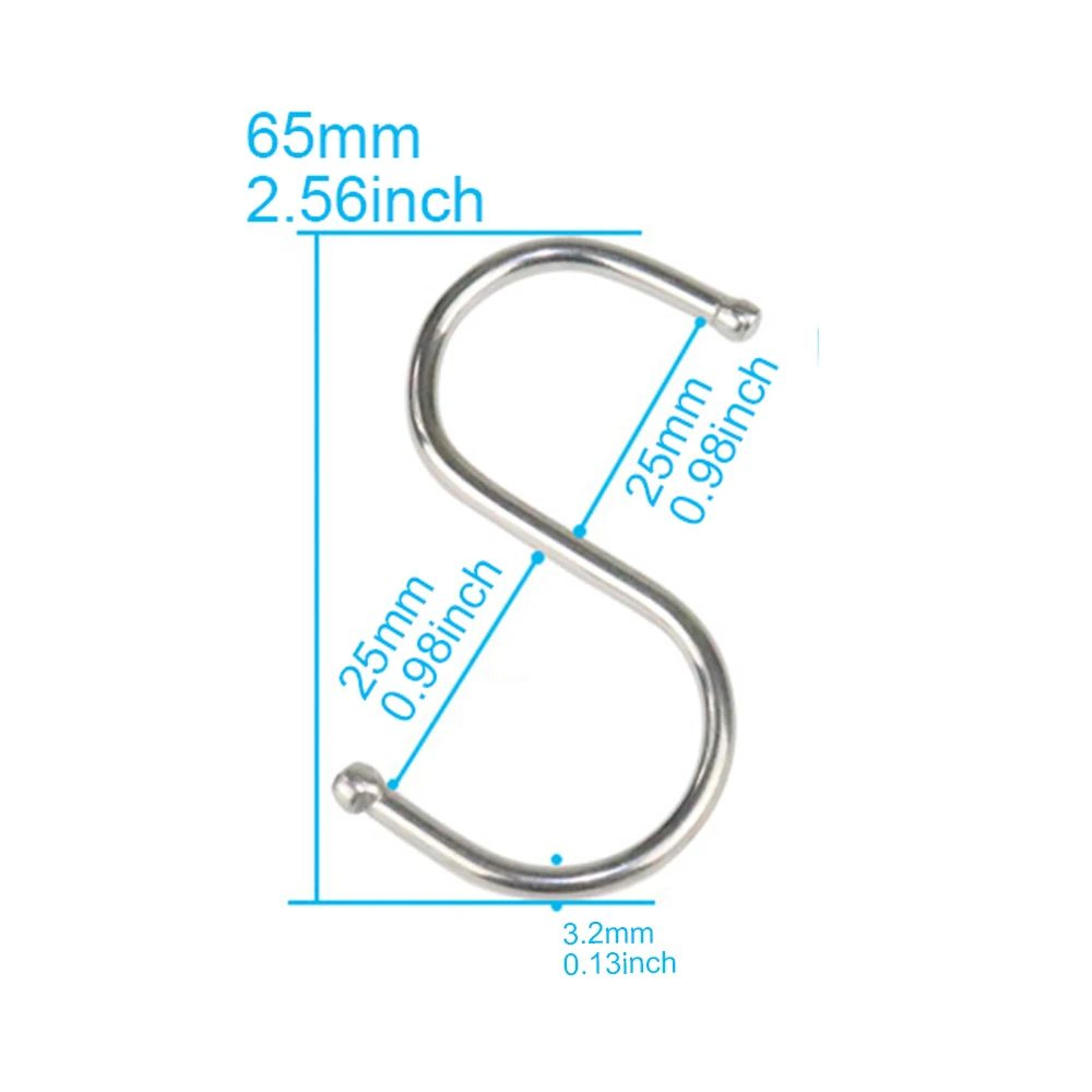 10 Pcs 304 Stainless Steel S Hooks  Heavy Duty Kitchen Railing Hanging Hooks For Clothes Handbags