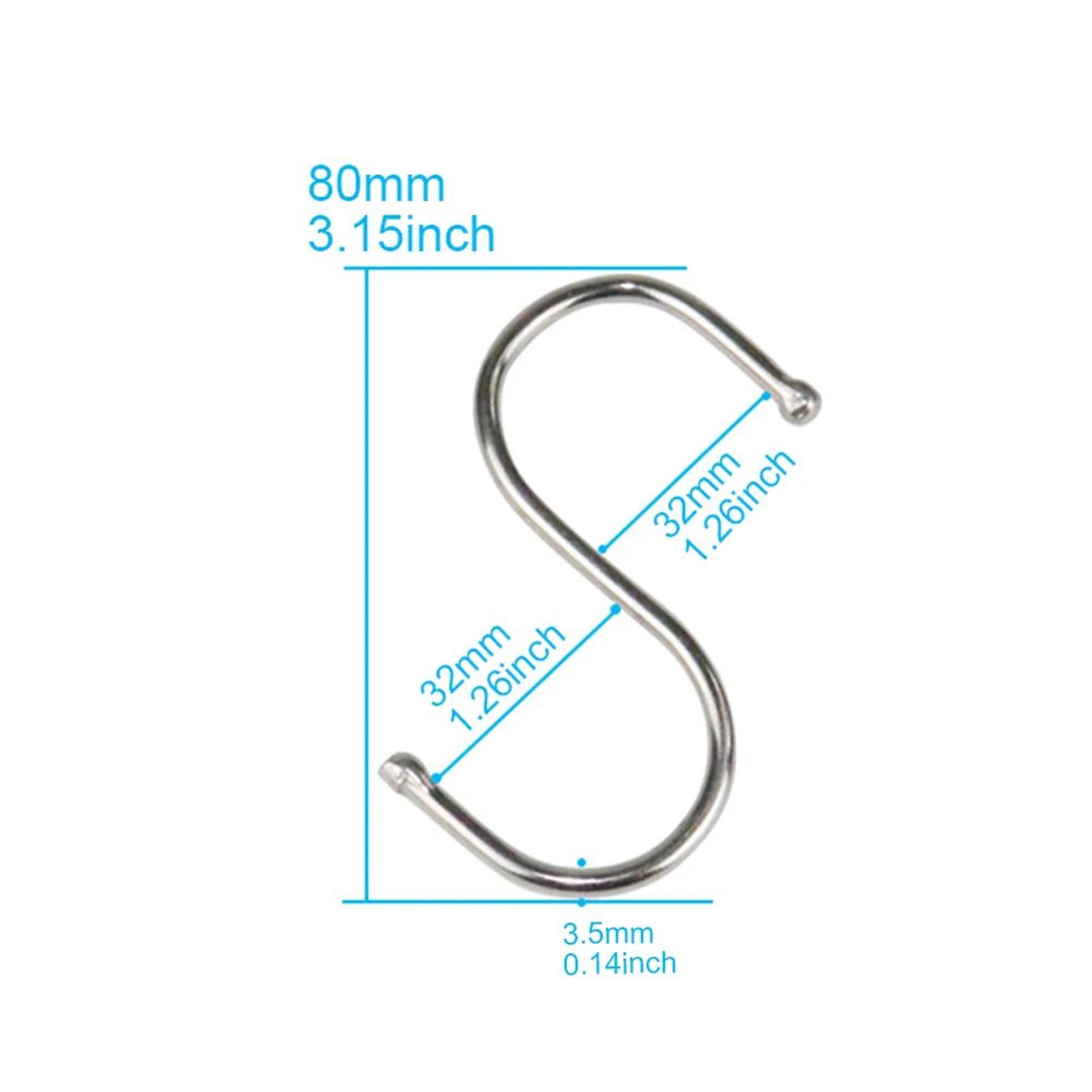 10 Pcs 304 Stainless Steel S Hooks  Heavy Duty Kitchen Railing Hanging Hooks For Clothes Handbags