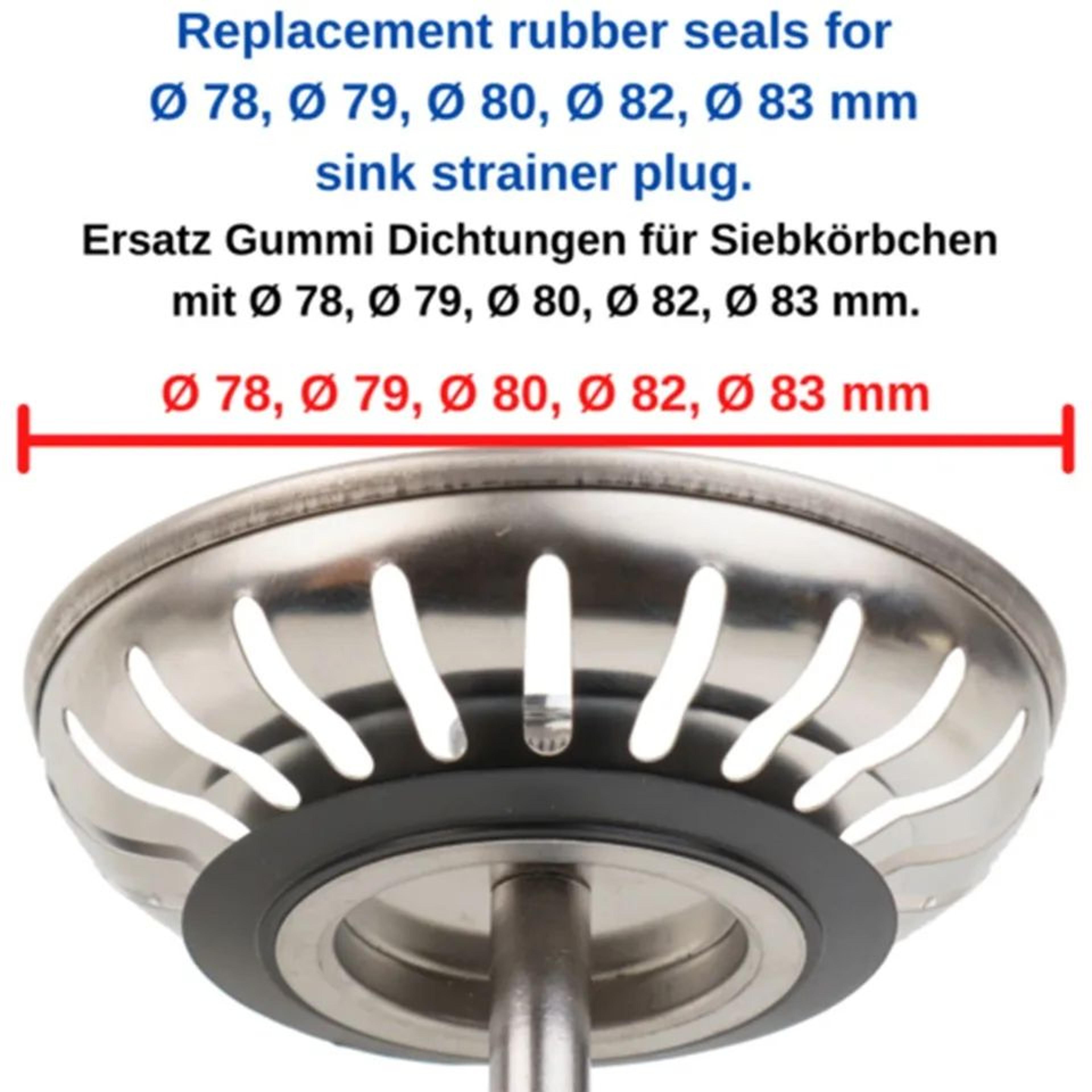 5 Pcs Sink Drain Rubber Seal Gaskets  Universal Replacement Washers For Basket Strainer Plugs 3