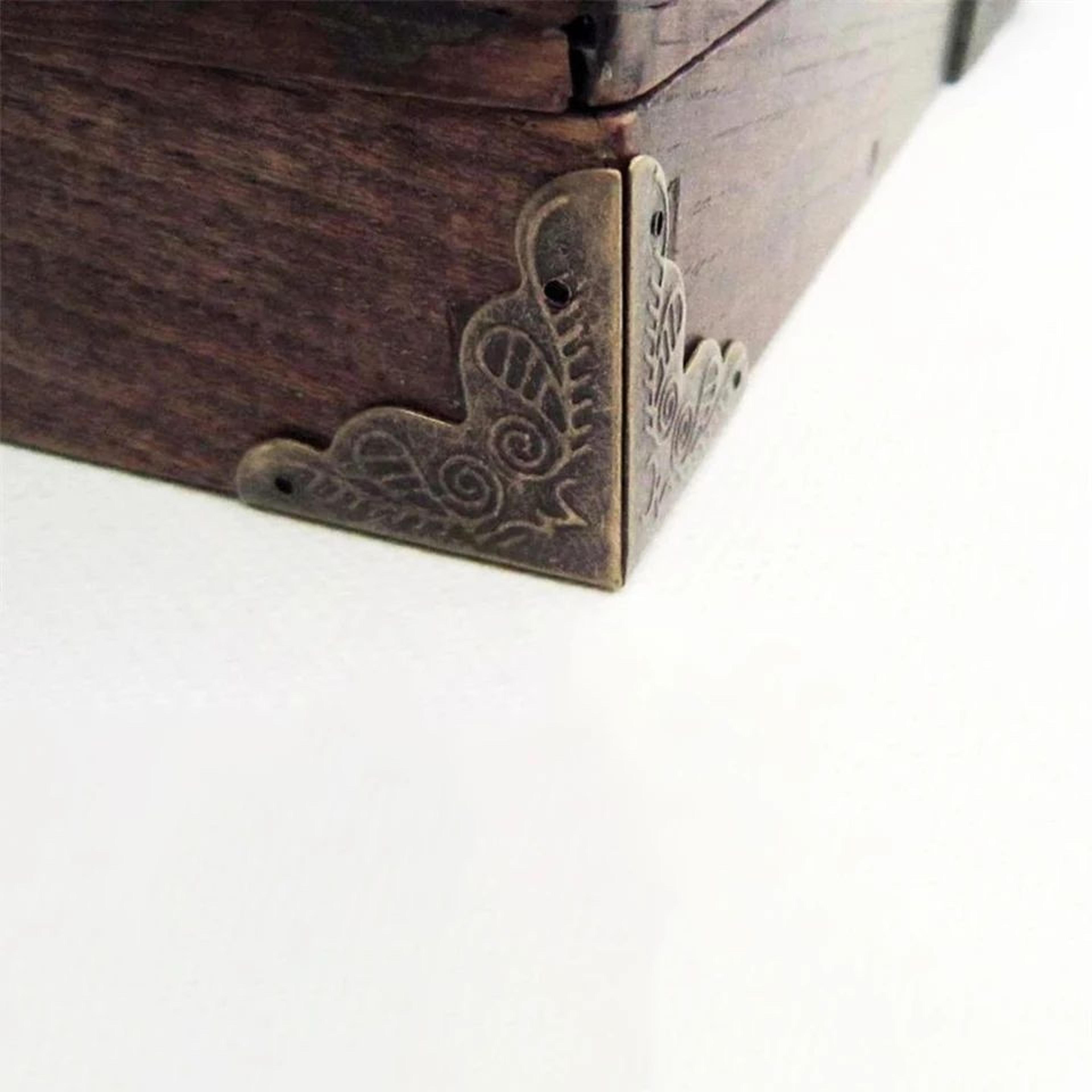 12 Pcs Decorative Furniture Corner Protectors  Carved Triangle Brackets For Boxes Cabinets  Storage 1