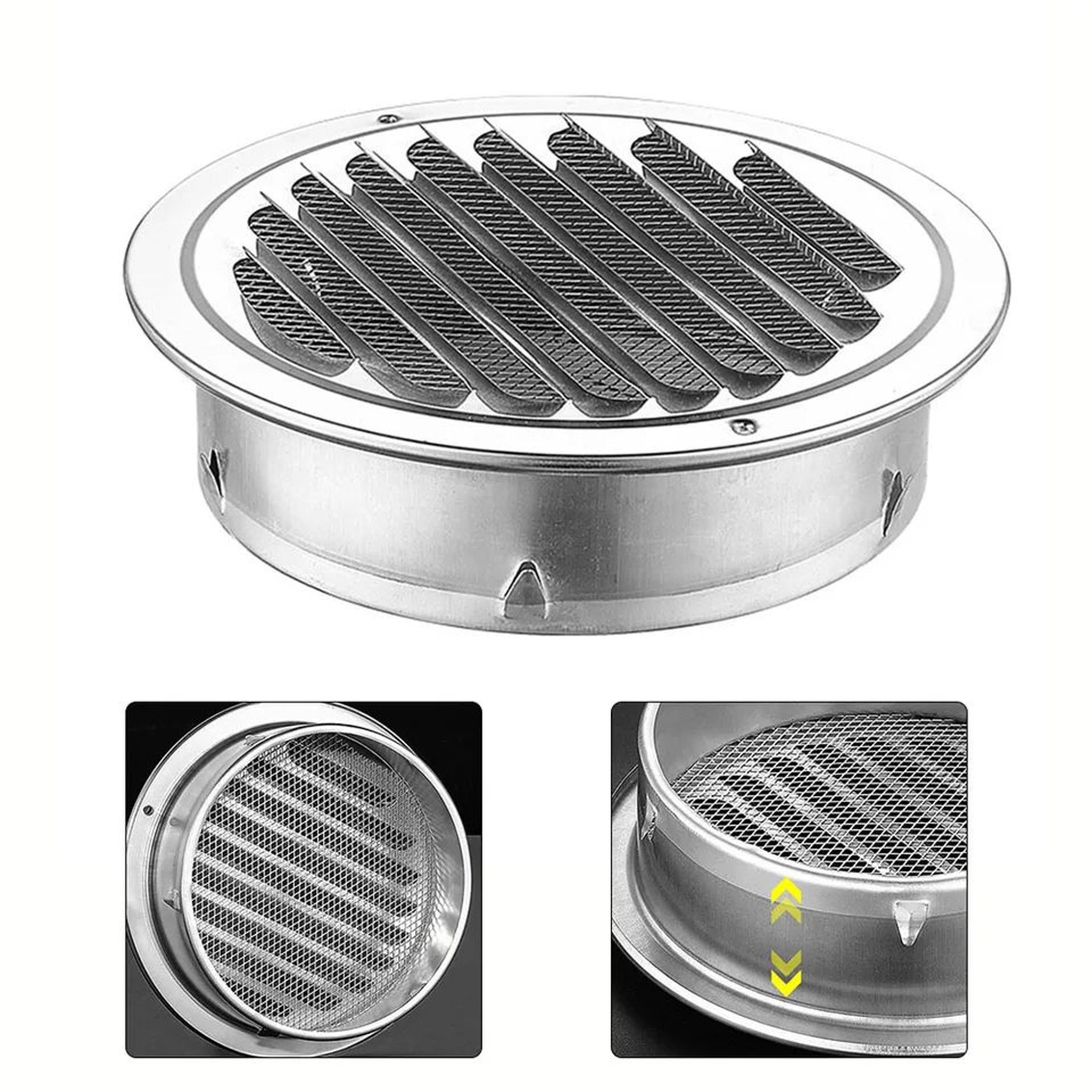 Round Stainless Steel Air Vent Grille  Exterior Wall Vent Cover With Insect Protection 1
