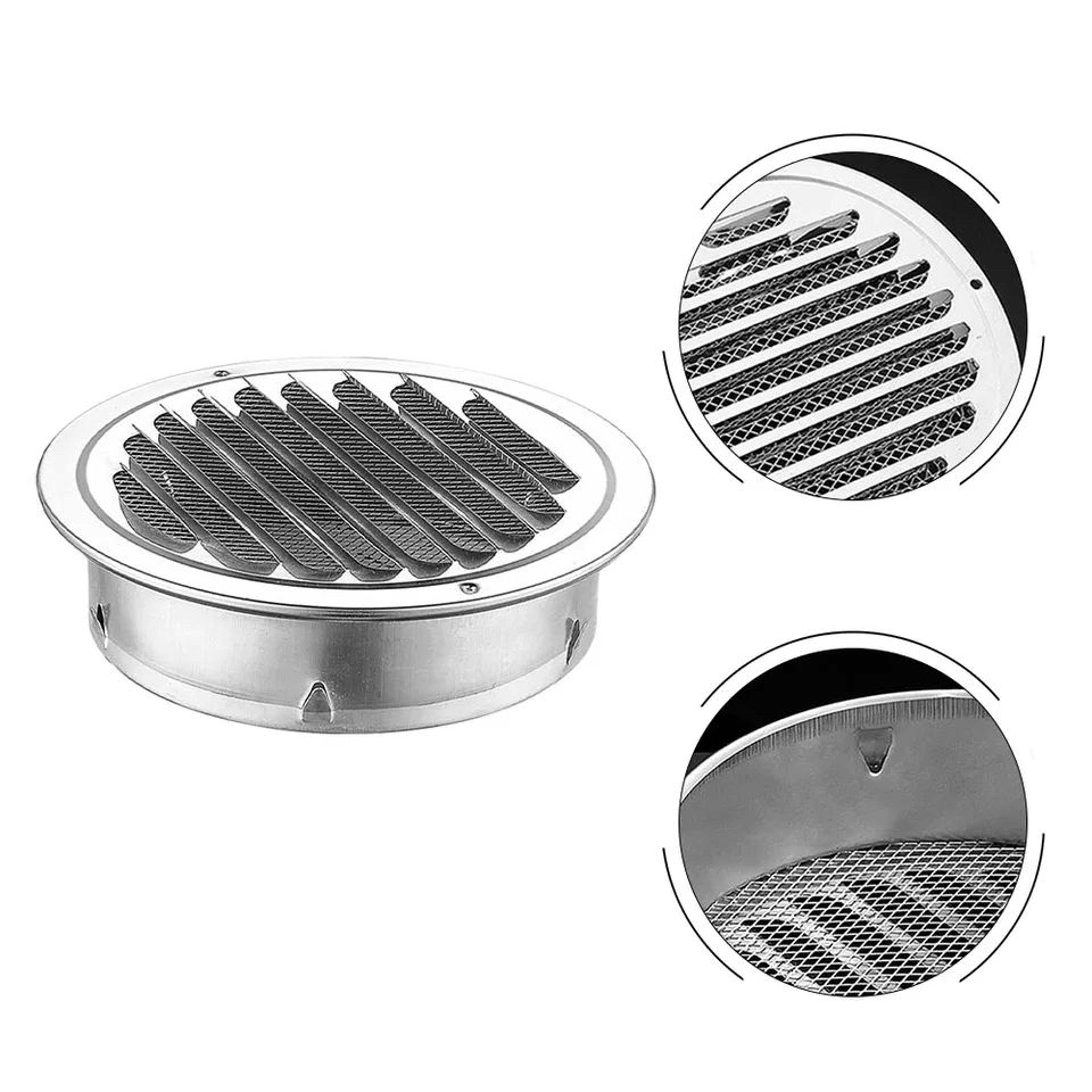Round Stainless Steel Air Vent Grille  Exterior Wall Vent Cover With Insect Protection 4