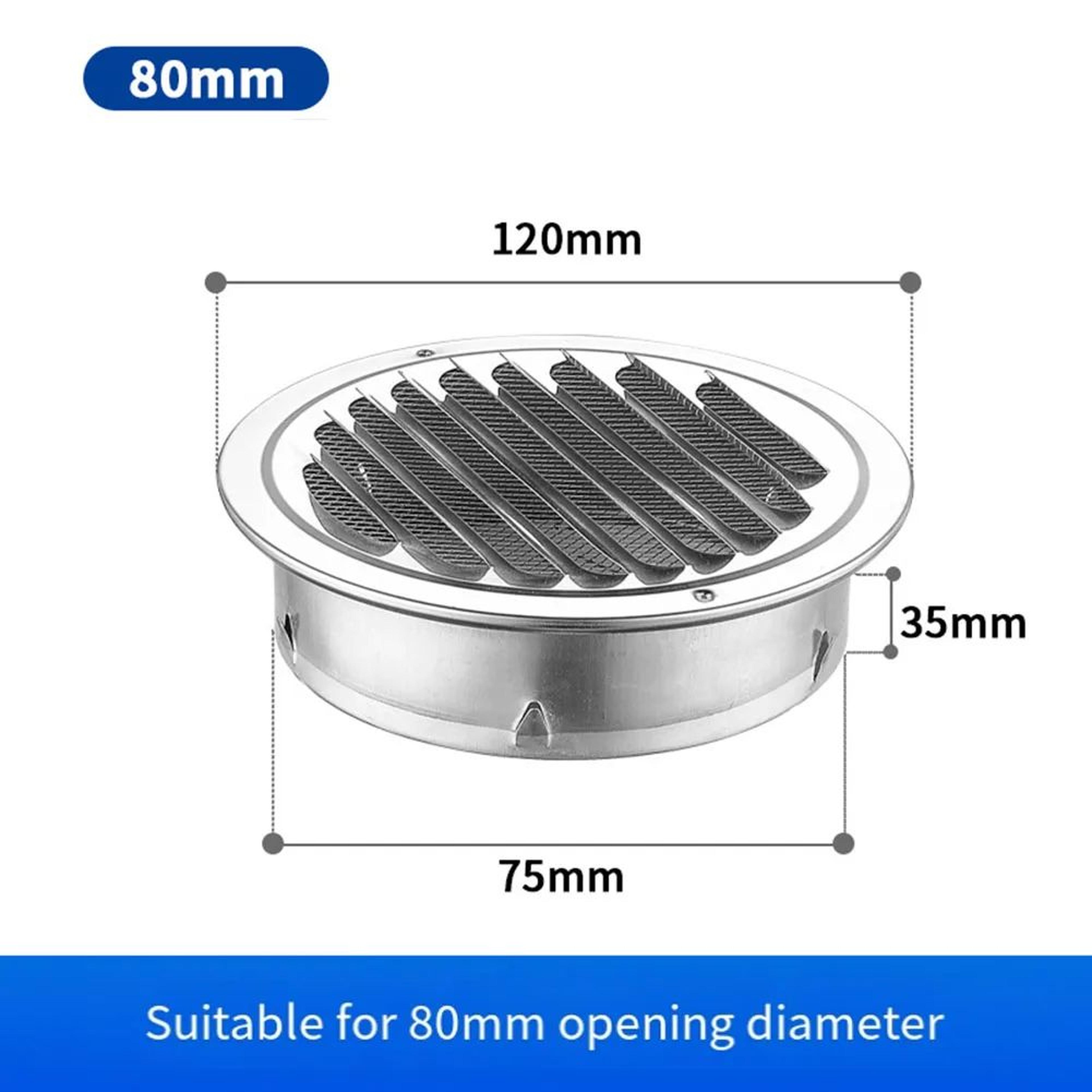 Round Stainless Steel Air Vent Grille  Exterior Wall Vent Cover With Insect Protection 9