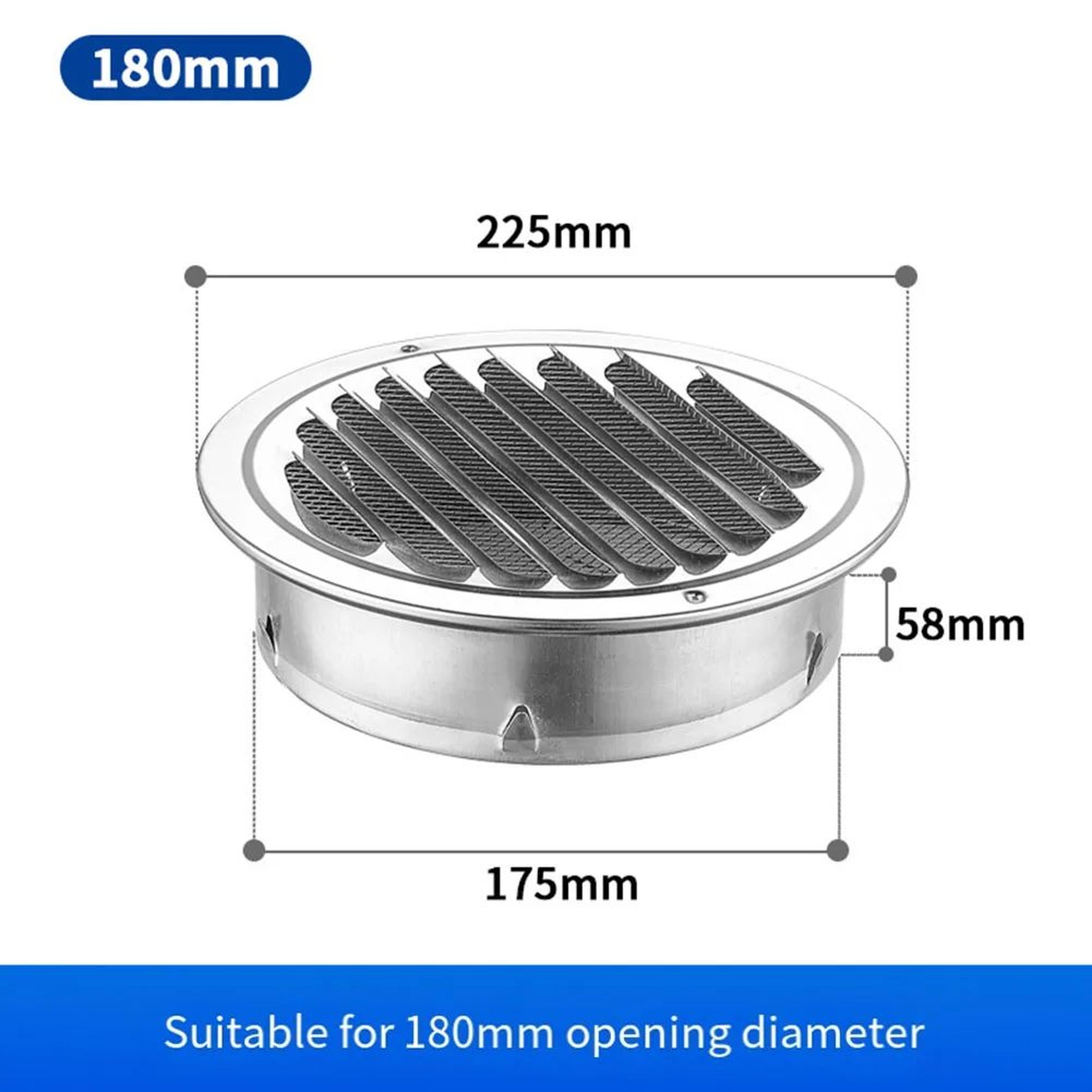 Round Stainless Steel Air Vent Grille  Exterior Wall Vent Cover With Insect Protection 14