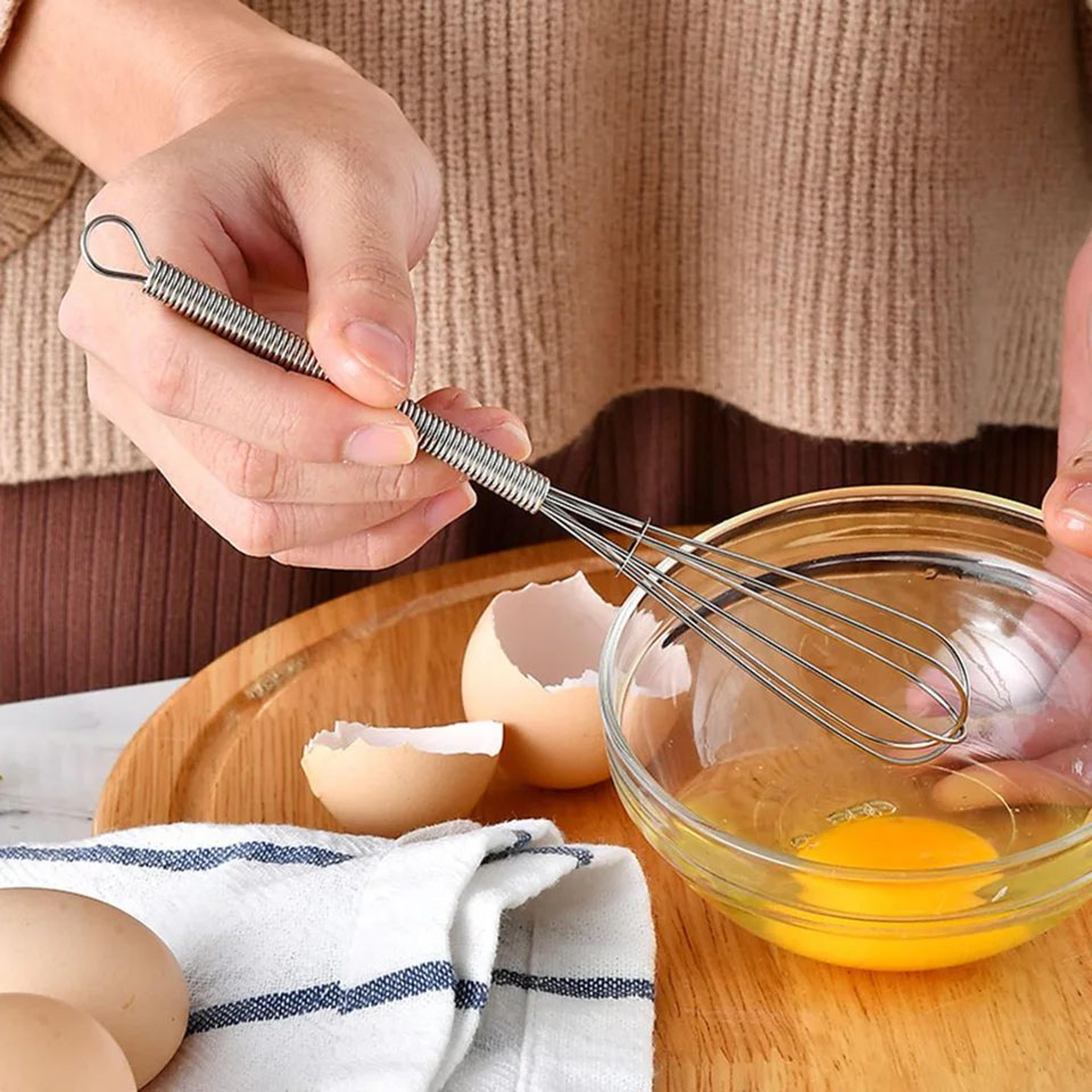 2 Pcs Mini Stainless Steel Balloon Whisk Manual Egg Beater  Hand Mixer For Milk Cream Butter  Bakin 3