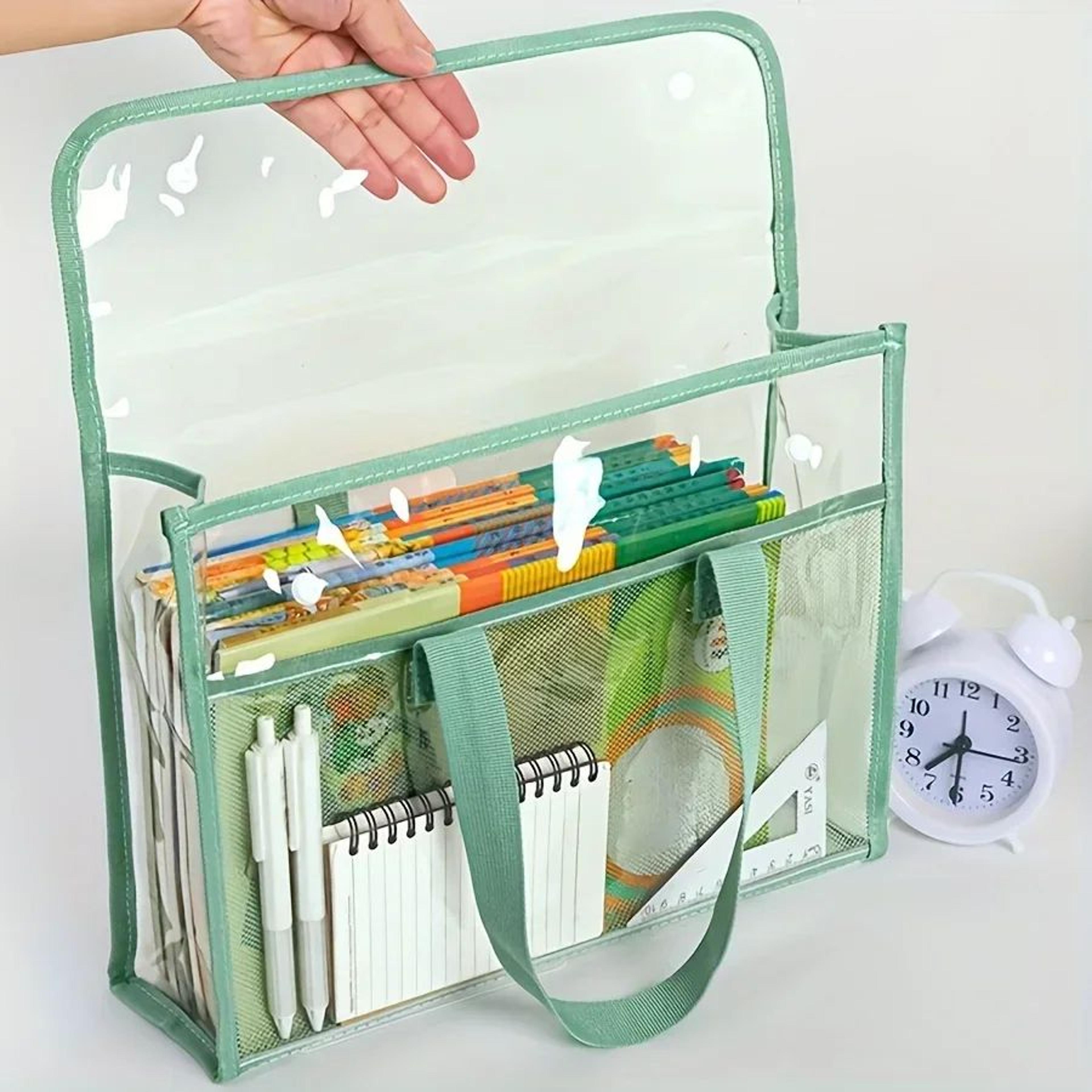 Portable Transparent Waterproof Expanding File Folder  PVC SelfAdhesive Handheld Document Storage B 0