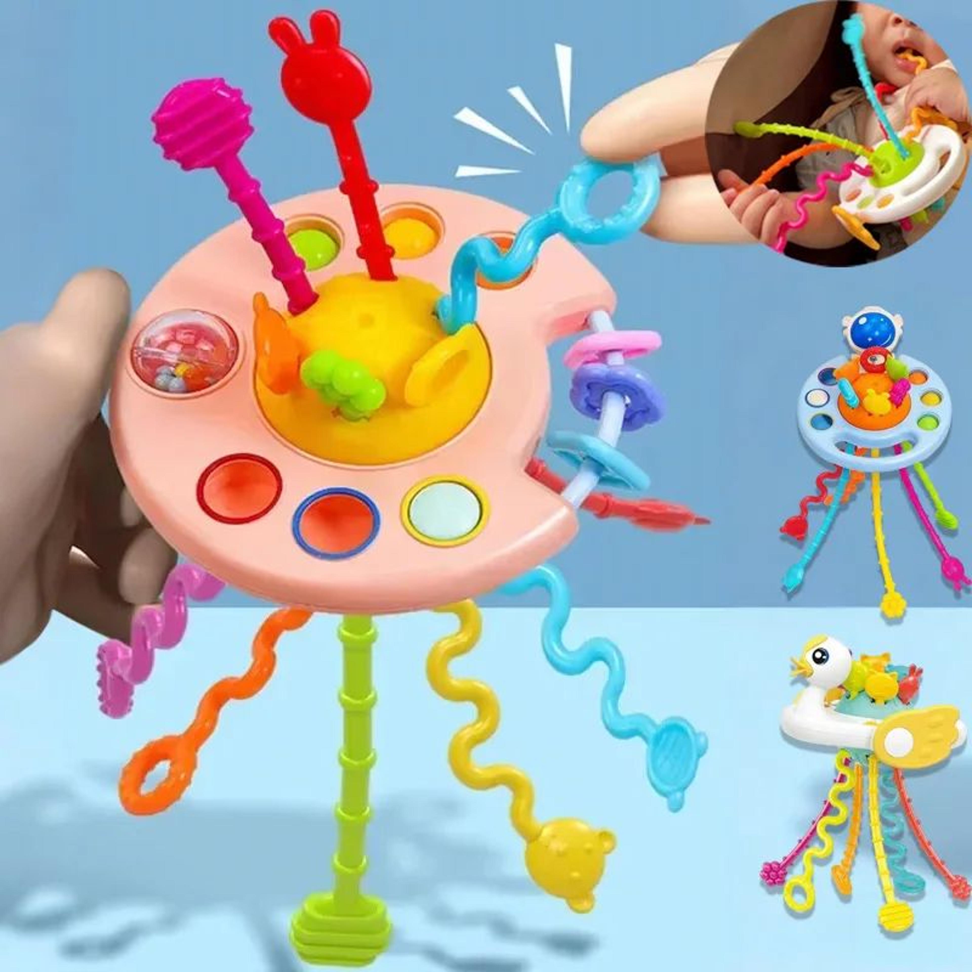 Montessori Sensory Pull String Toy  BPAFree Baby Educational Teething  Fine Motor Training 13Y 0