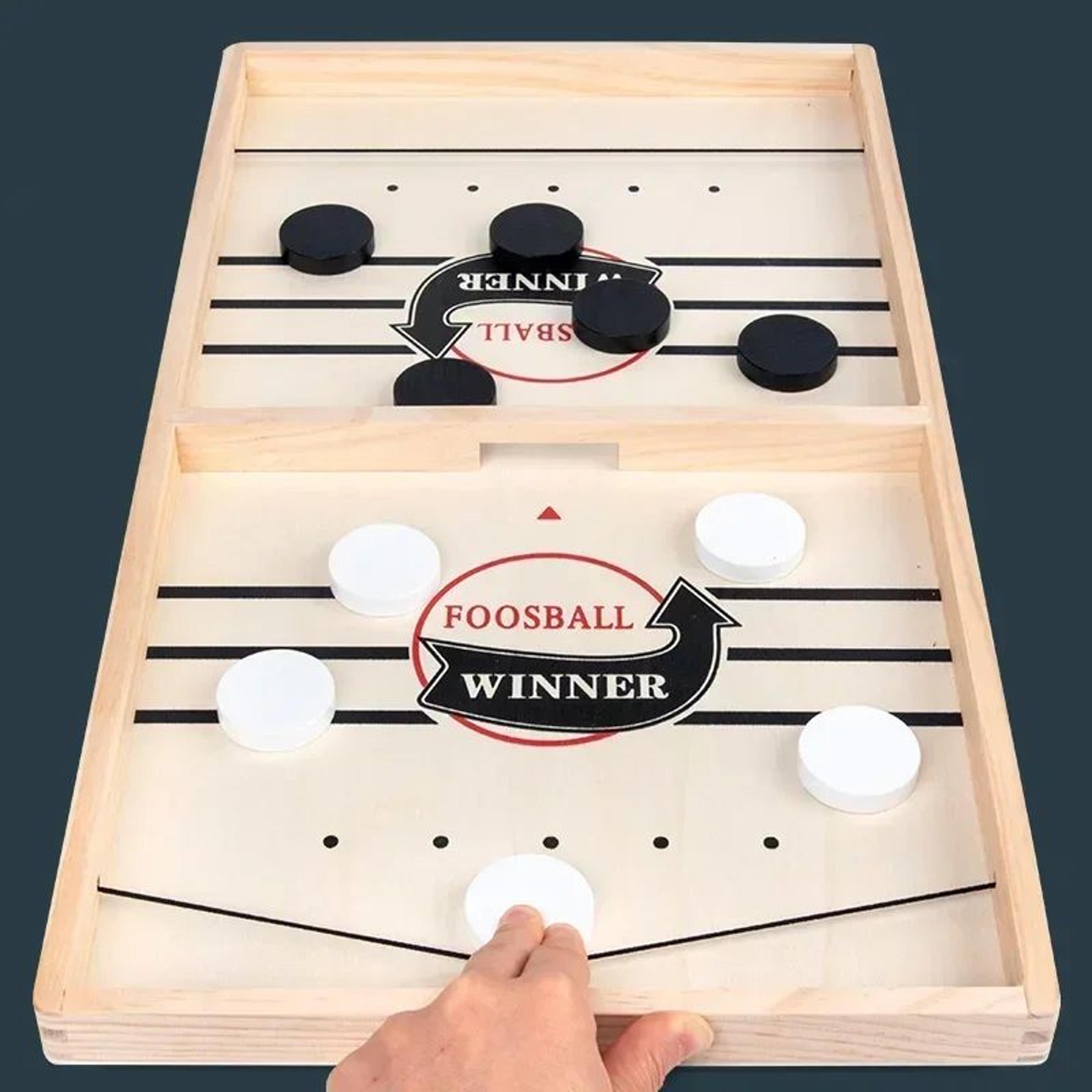 4-in-1 fast sling puck board game – parent-child interactive foosball, catapult chess & table hockey toy for kids