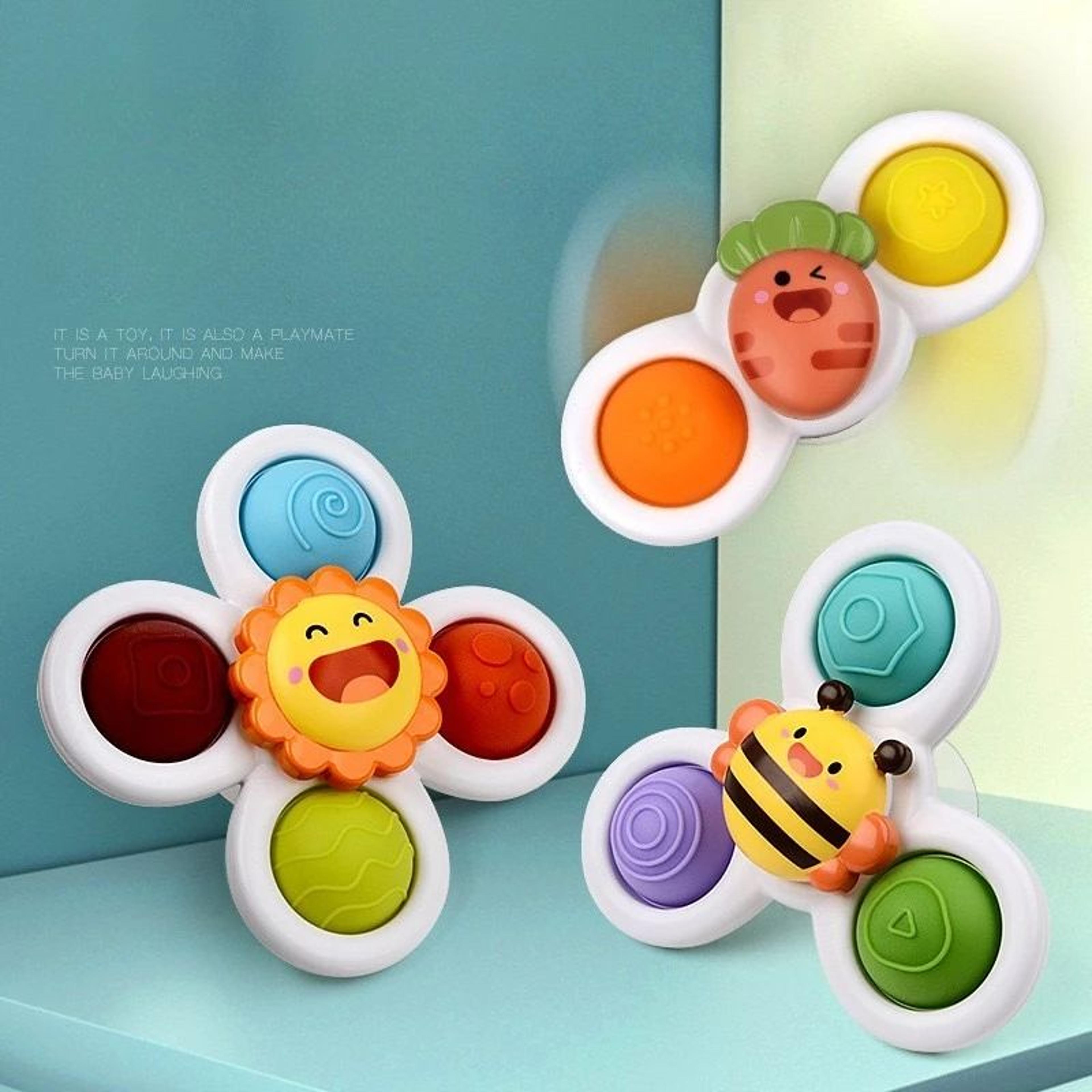 Baby Bath Spinner Toys 3 Pcs  Set  Suction Cup Rattle Toys For Toddlers  Children 1