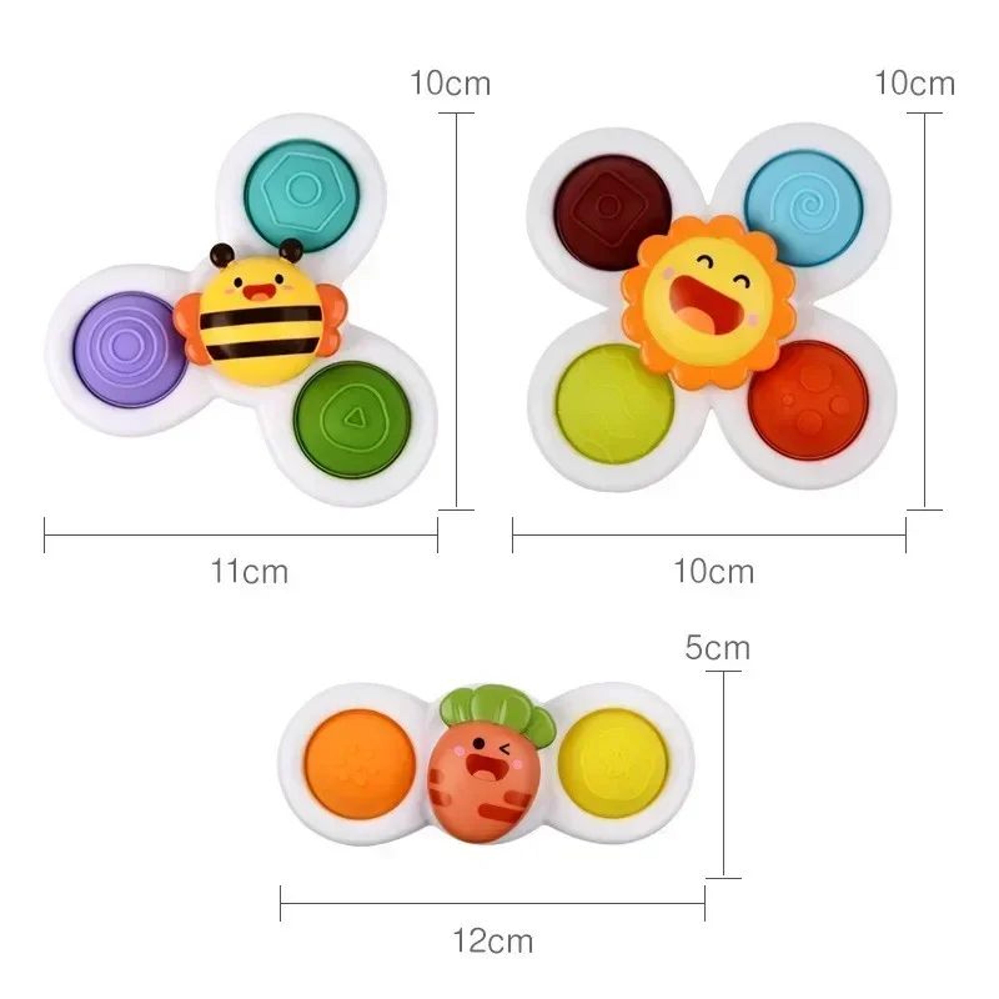 Baby Bath Spinner Toys 3 Pcs  Set  Suction Cup Rattle Toys For Toddlers  Children 3
