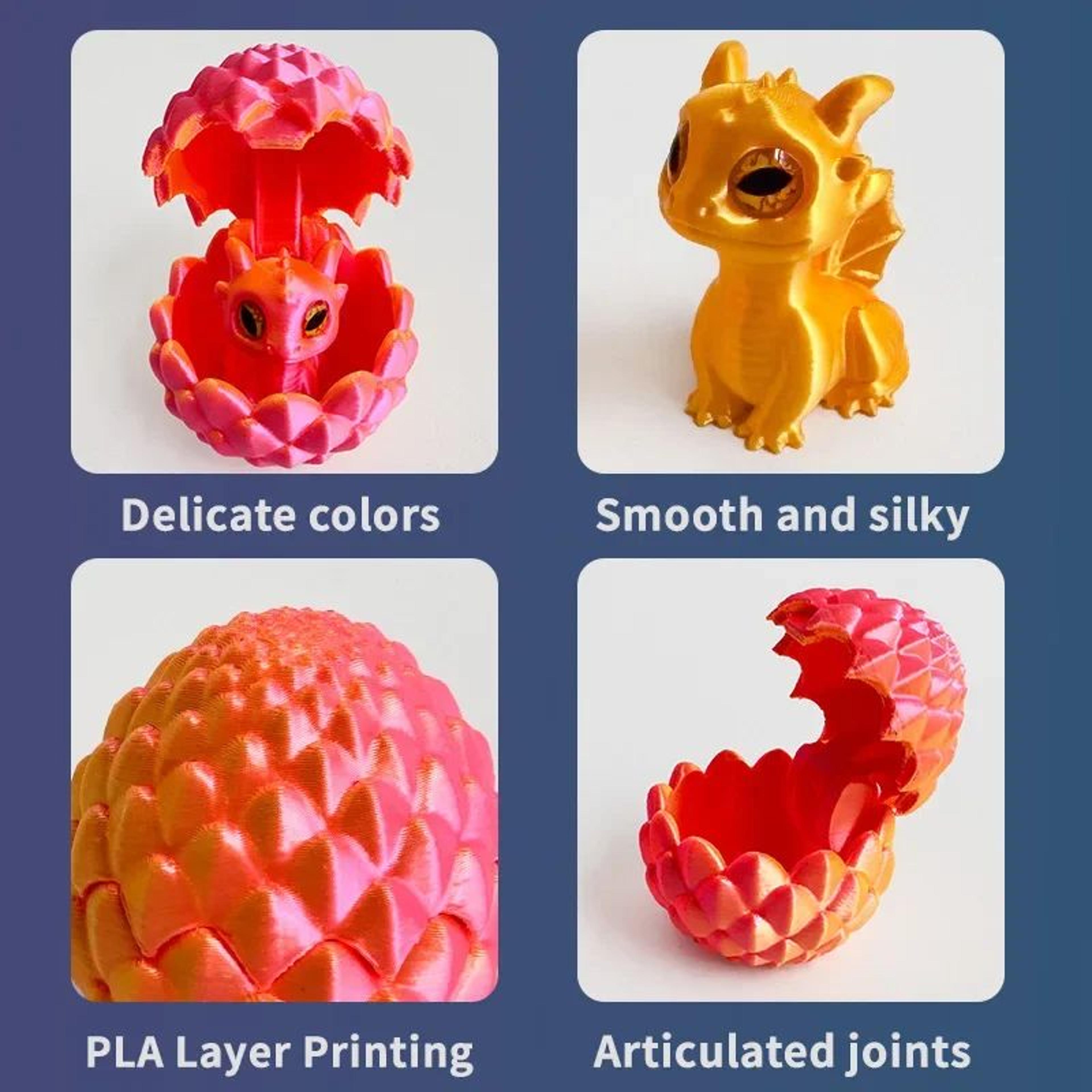 3D Printed Mini Dragon Toy With Eggs  Fantasy Collectible Decor  Gift For Kids 3