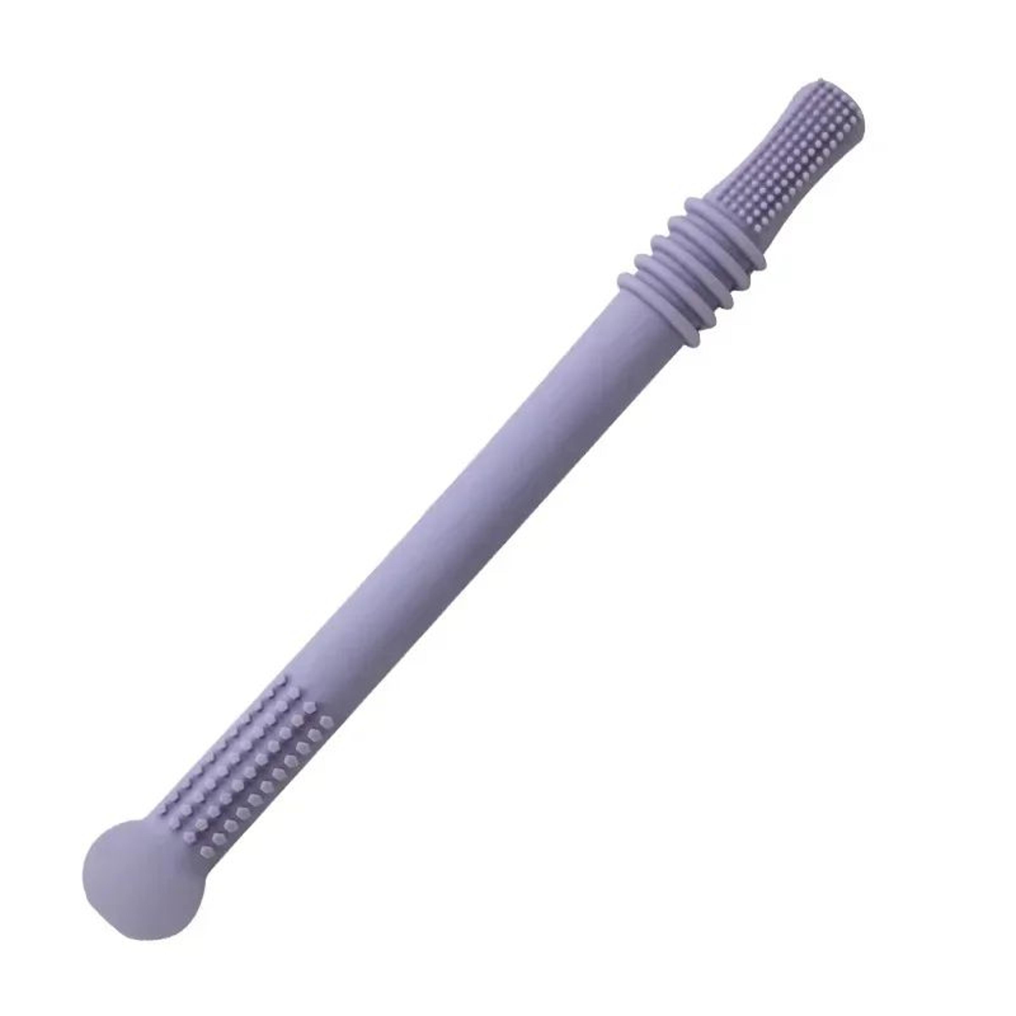 Silicone Baby Teether Straw Toy  Safe Chewable Molar Teething Toy With EasyGrip Handle 6
