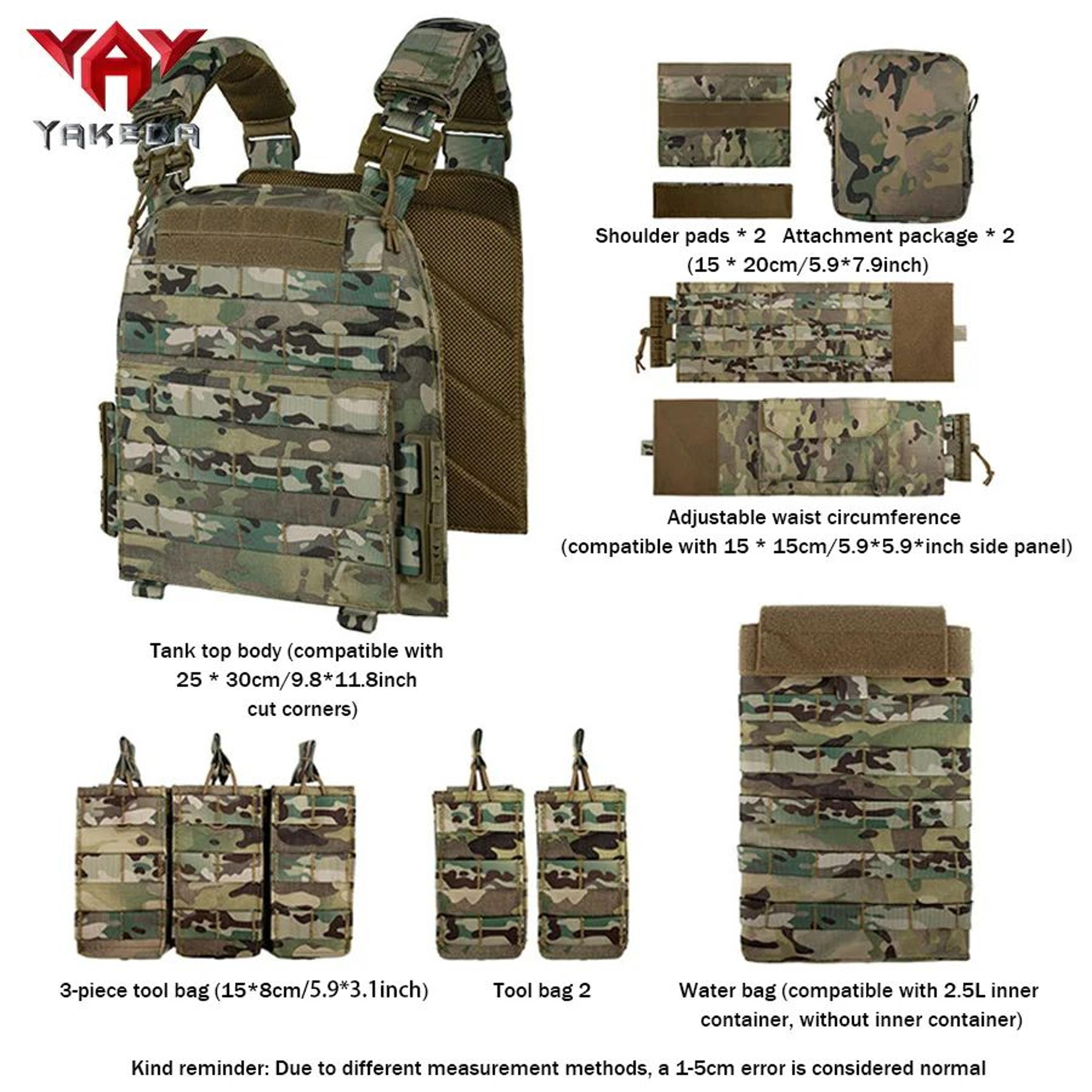 YAKEDA QuickRelease Tactical Training Vest  Breathable WearResistant MOLLE Expandable Vest 5