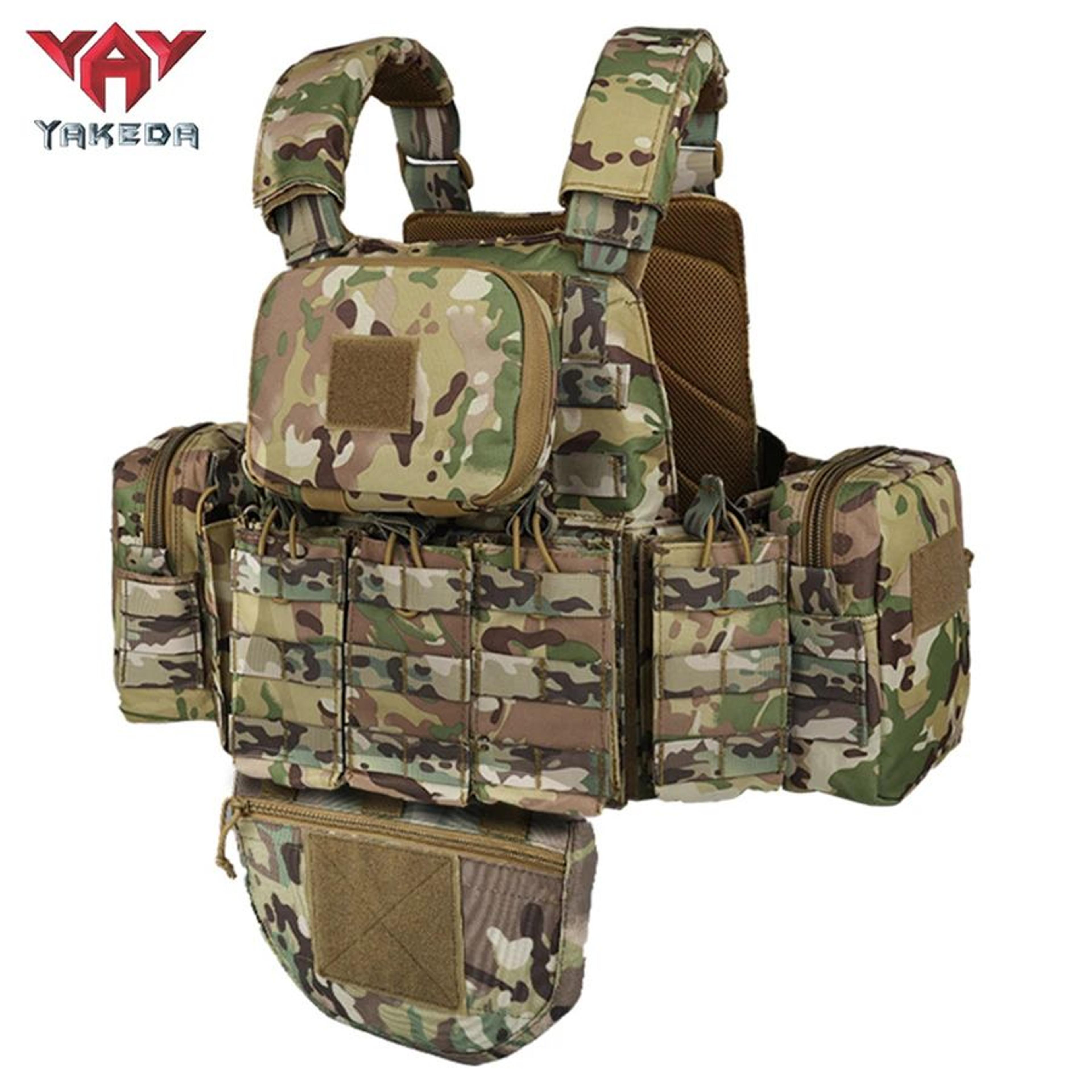 YAKEDA Tactical Training Vest With 5Pcs Equipment Bag Set  Detachable Expandable Waterproof  WearRe 4