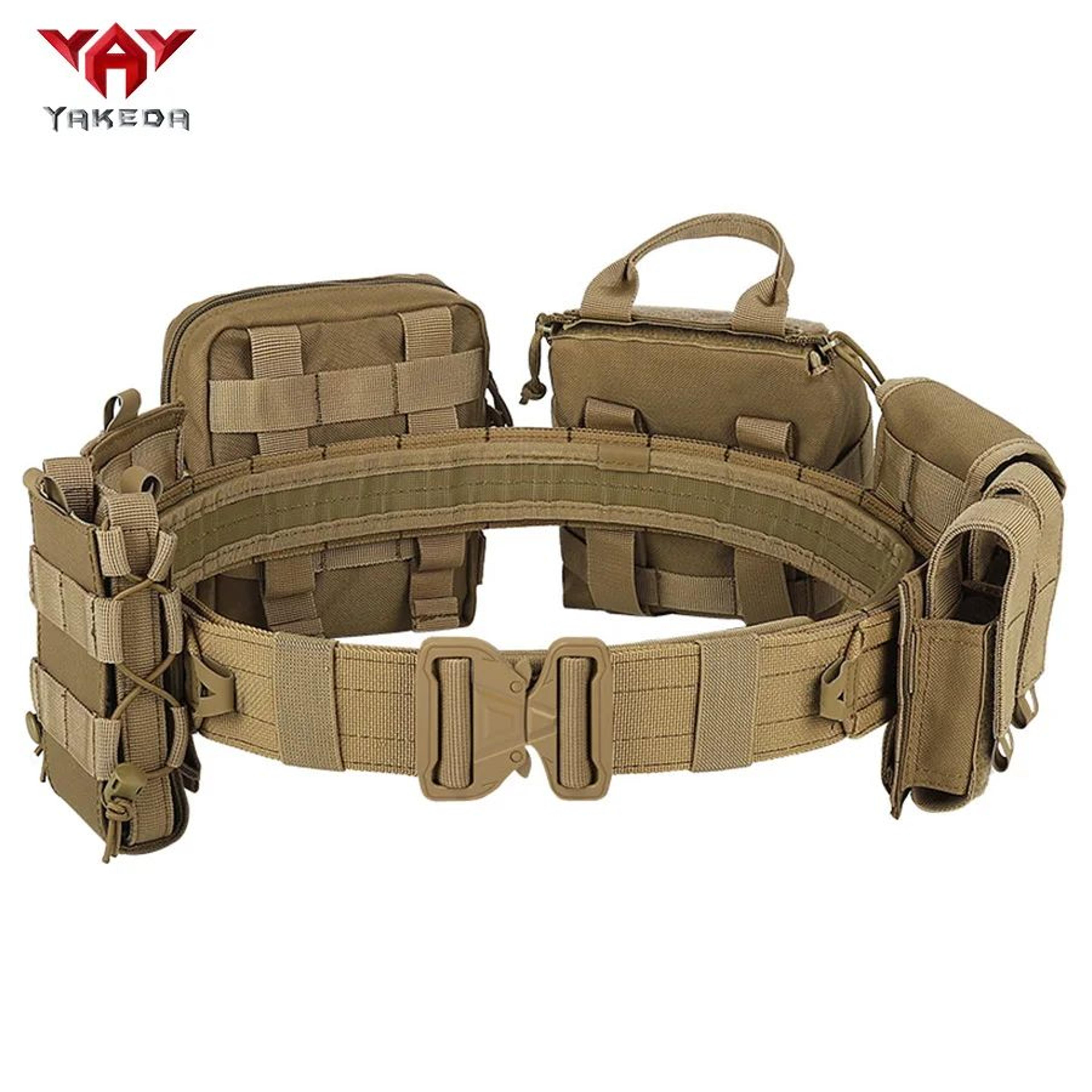 YAKEDA Tactical Training Belt Set  Adjustable Detachable 8Piece Outdoor Patrol Gear 6