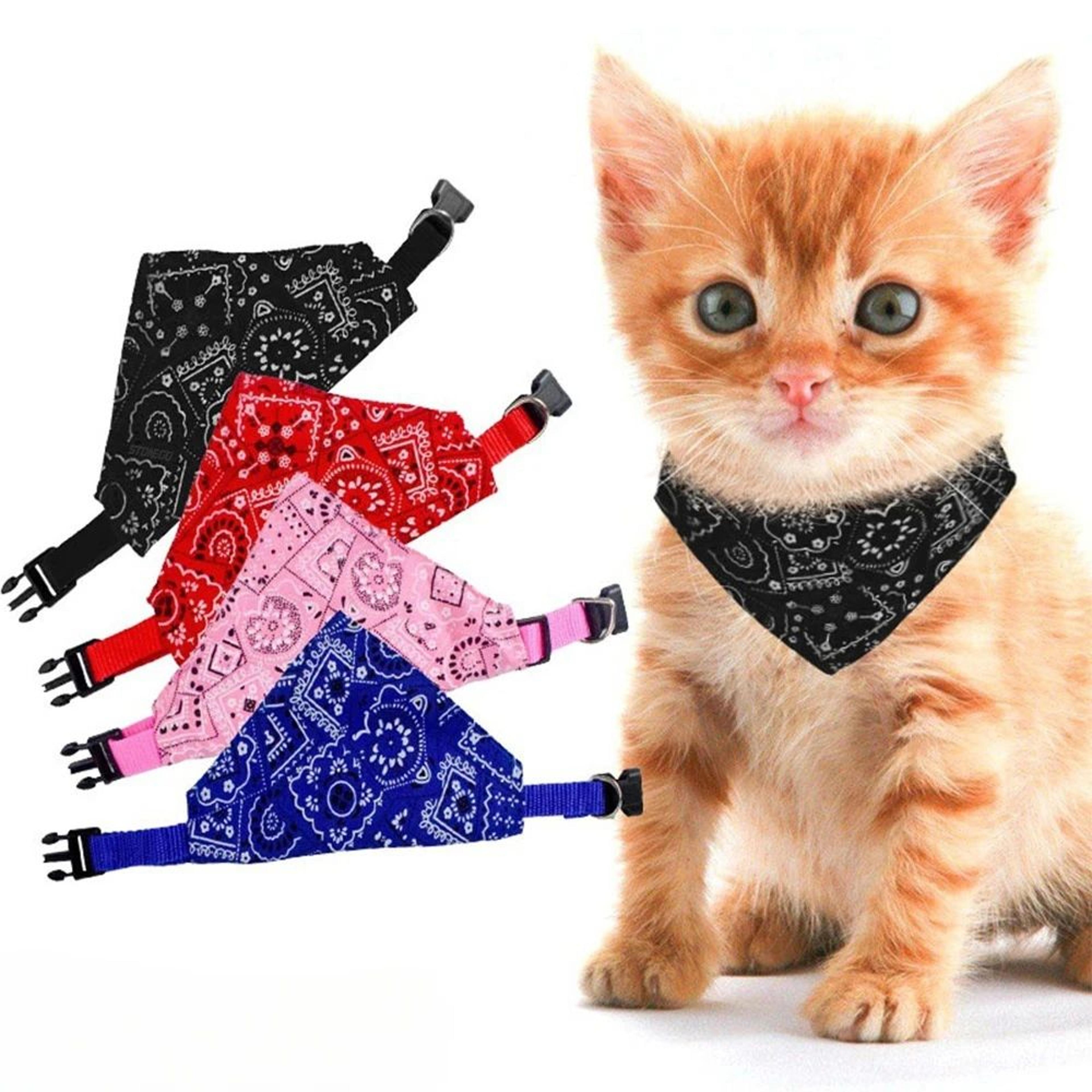 Adjustable Pet Triangle Bandana  Cute Printed Dog  Cat Saliva Scarf With Collar Strap 1