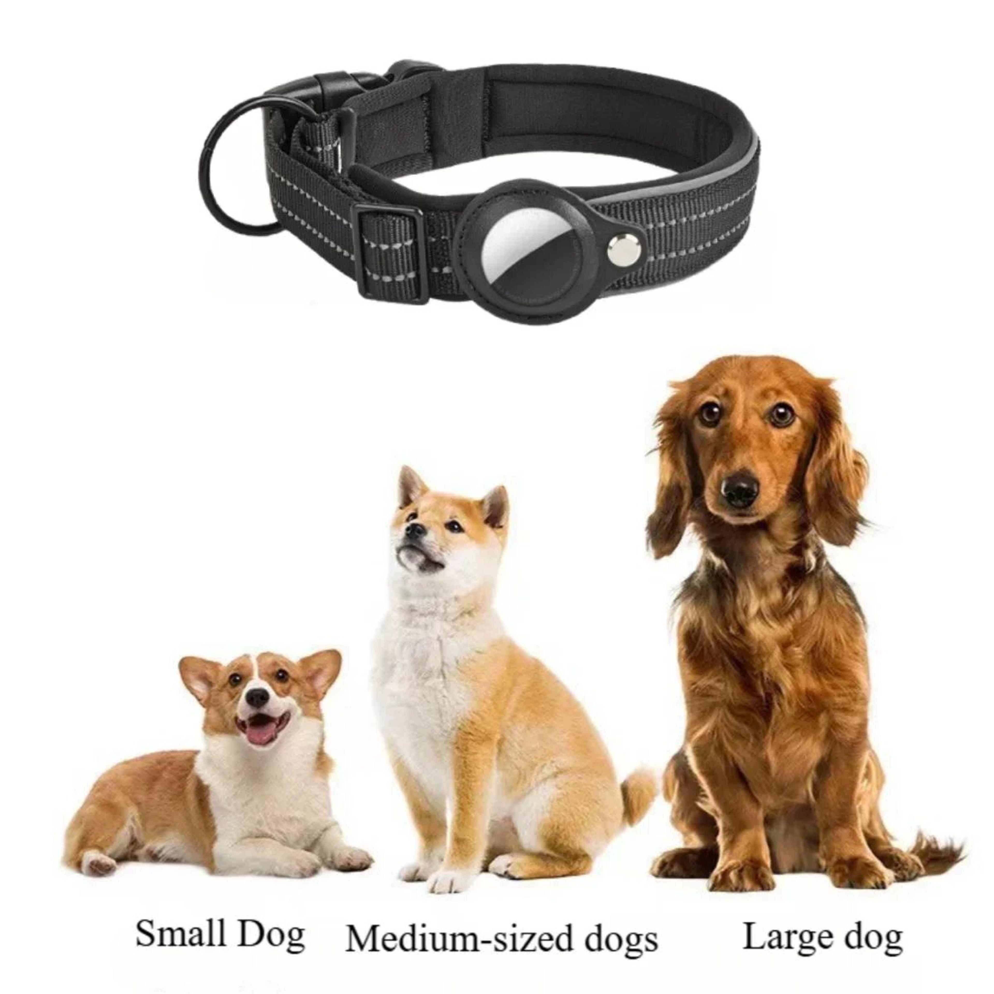 AirTag Dog Collar With Holder  Reflective Adjustable Padded Pet Collar For Small Medium  Large Dogs 4