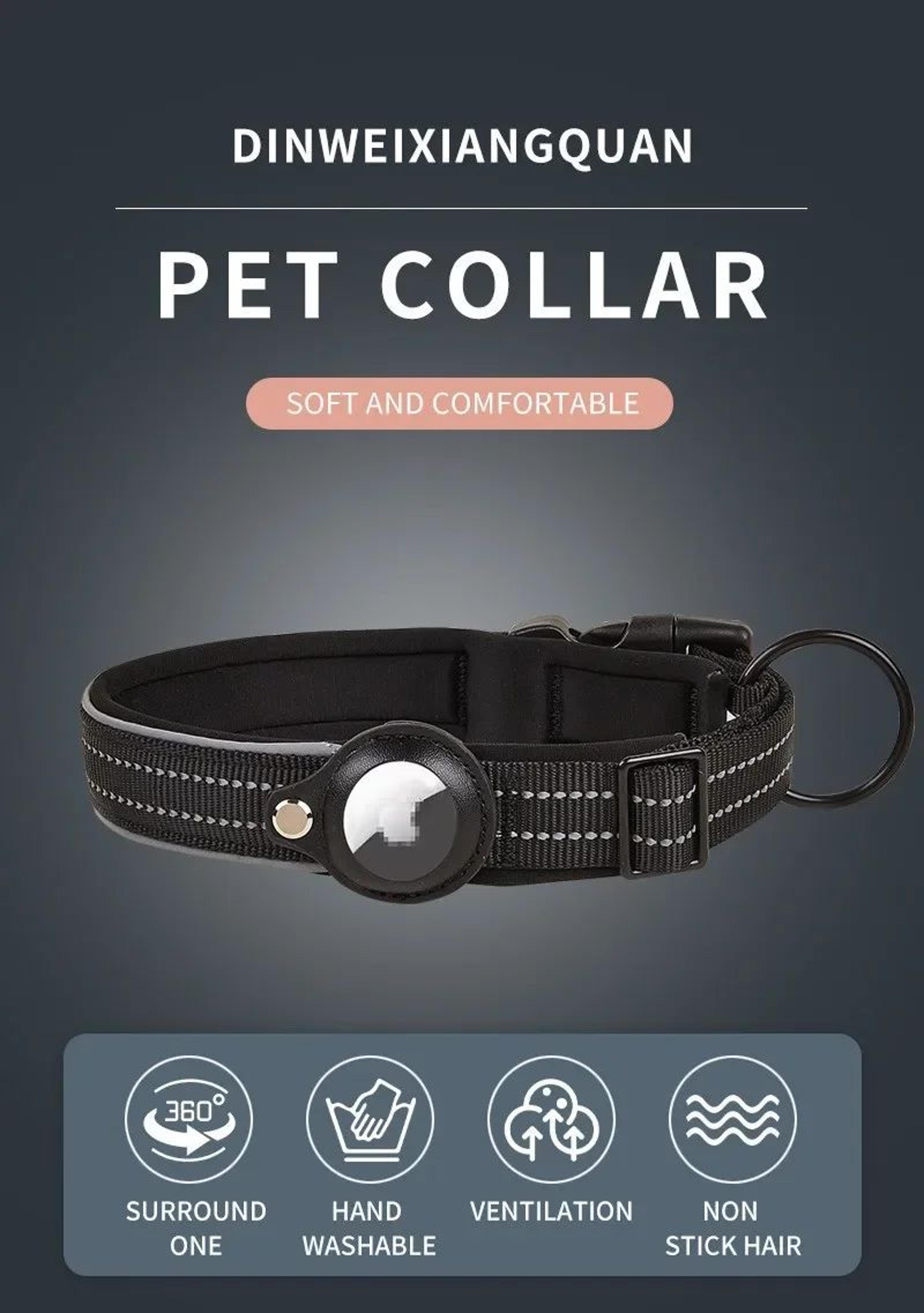 AirTag Dog Collar With Holder  Reflective Adjustable Padded Pet Collar For Small Medium  Large Dogs 6