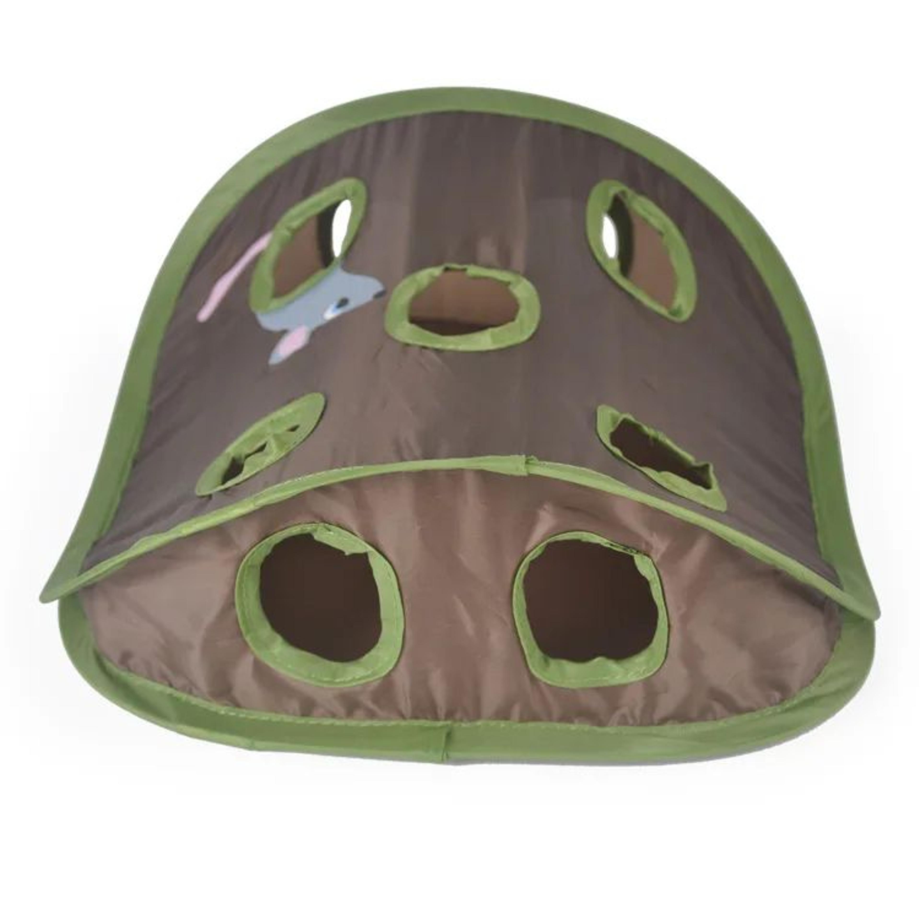 Folding 9Hole Cat Tunnel Toy  Interactive Plush Mouse Grab Ball  Bell For Play  Decompression 6