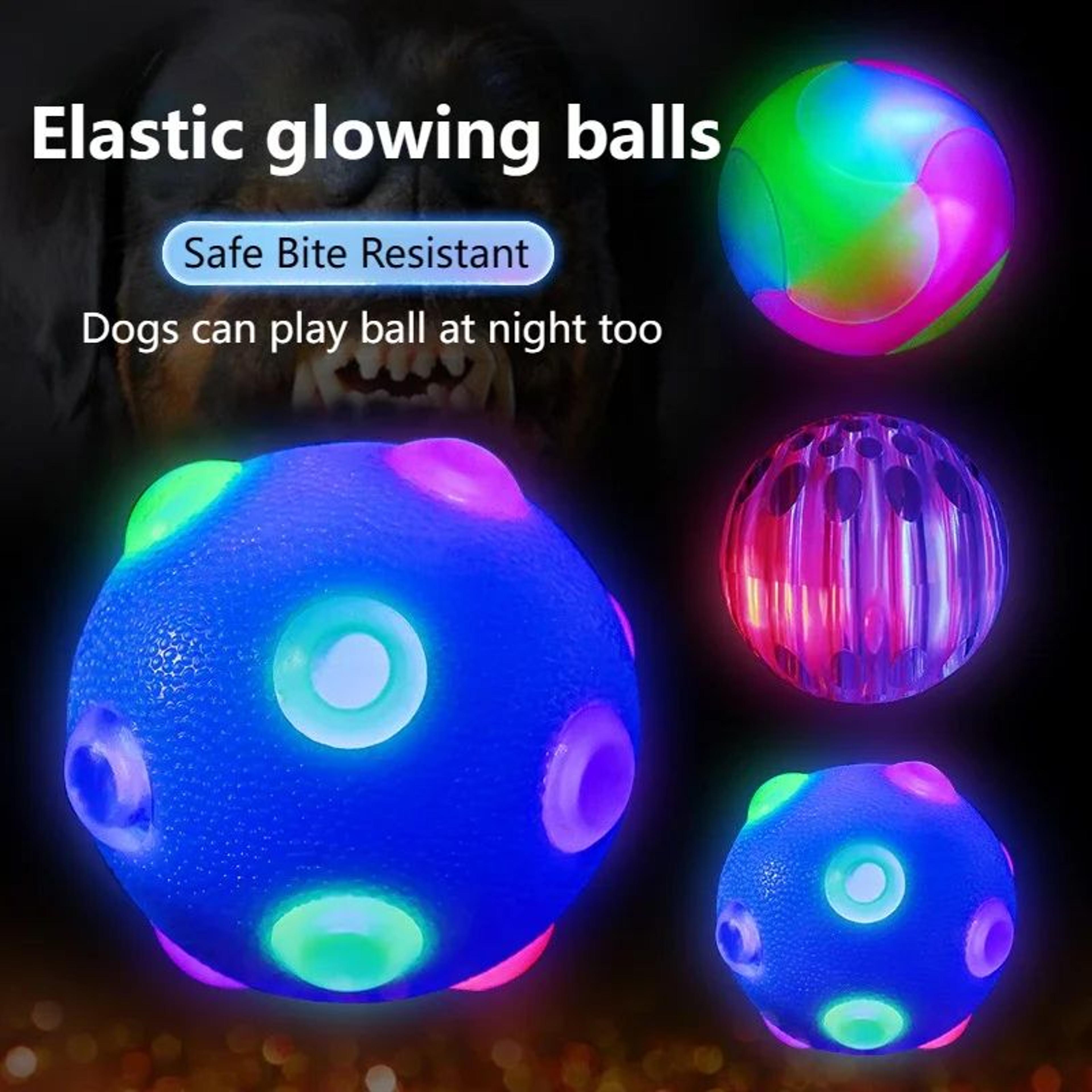 LED Glowing Dog Toy Ball  Flashing Elastic LightUp Ball For Puppies Small Dogs  Cats 5