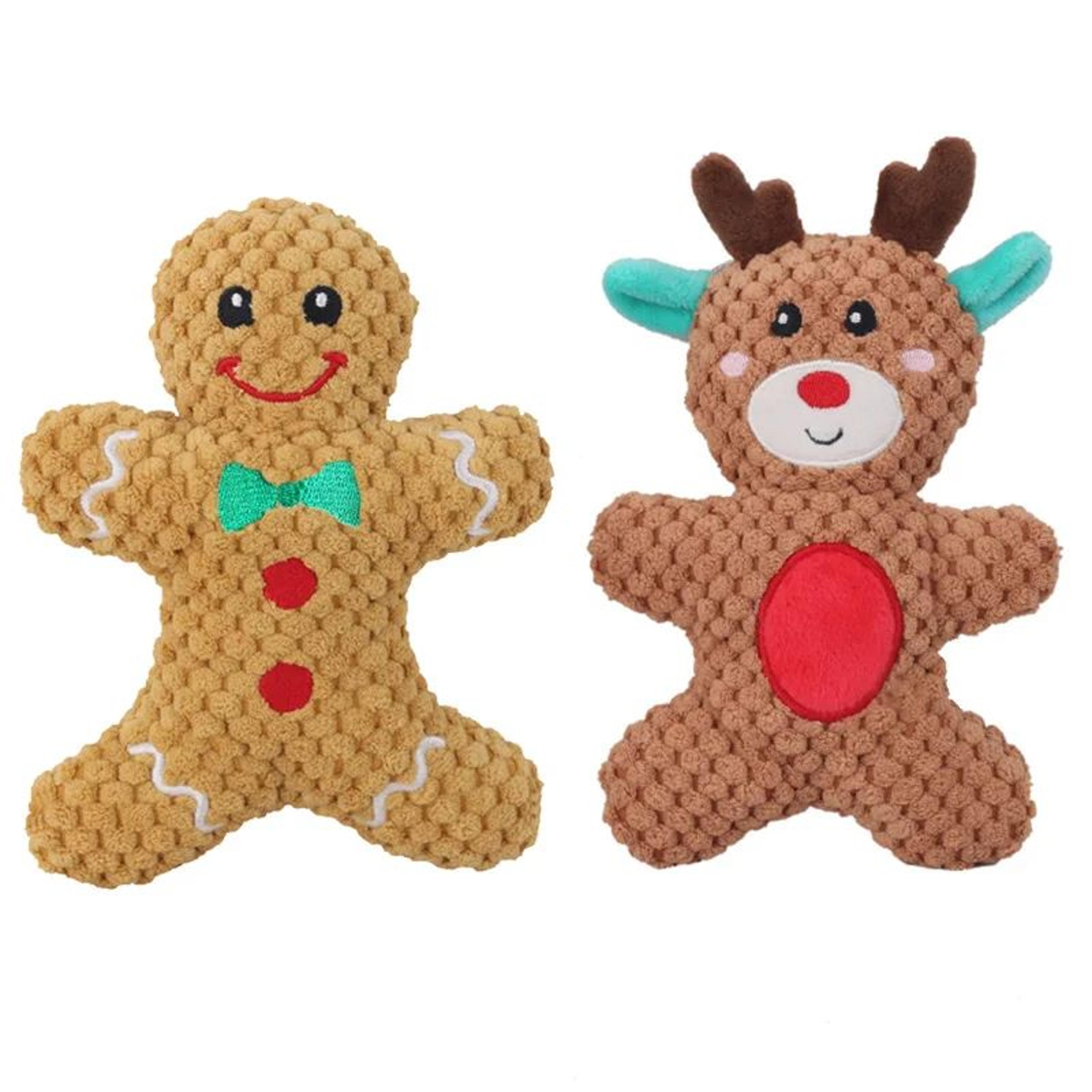 Christmas Plush Squeaky Dog Toy  Santa Elk  Gingerbread Chew Toy For Dogs  Cats 5