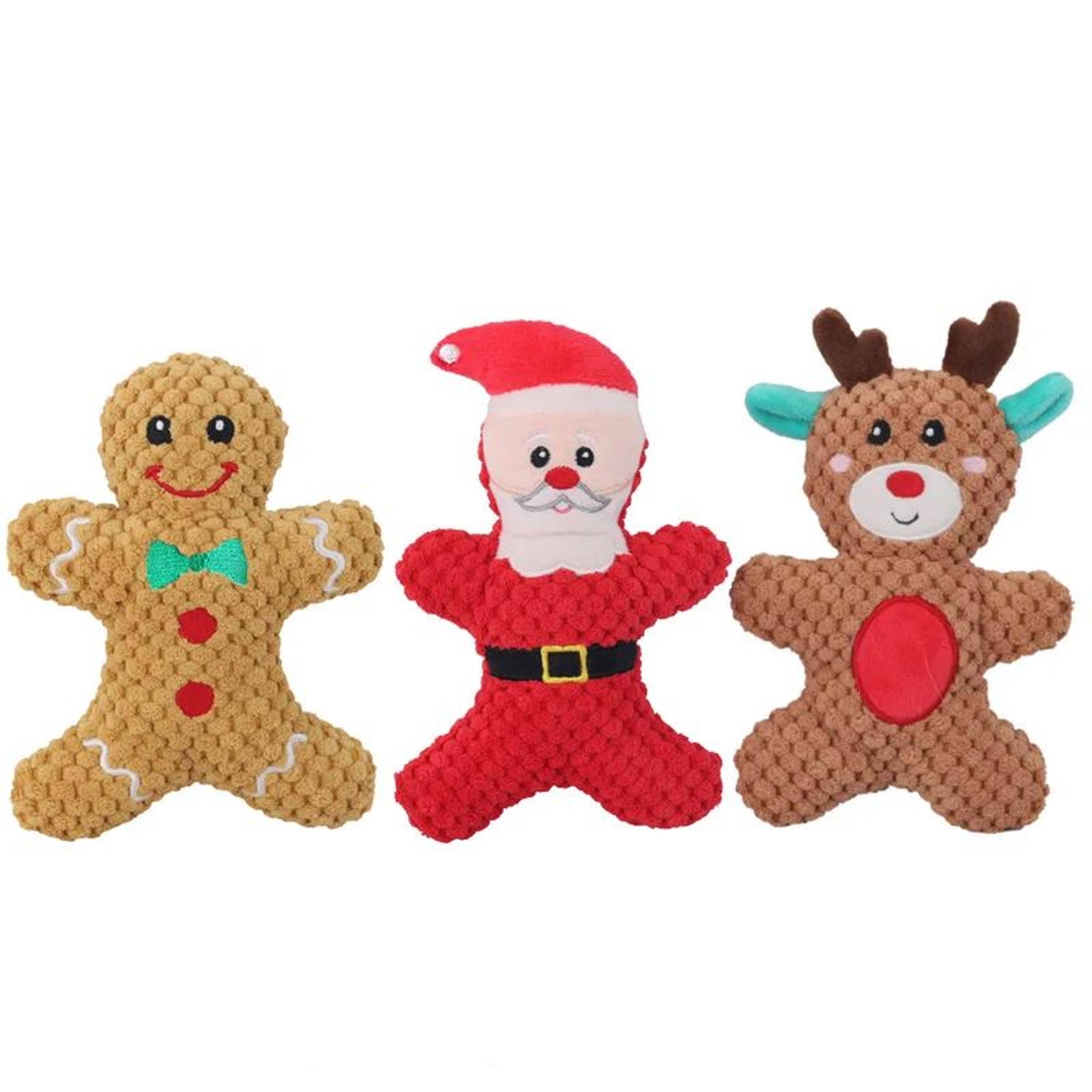 Christmas Plush Squeaky Dog Toy  Santa Elk  Gingerbread Chew Toy For Dogs  Cats 13
