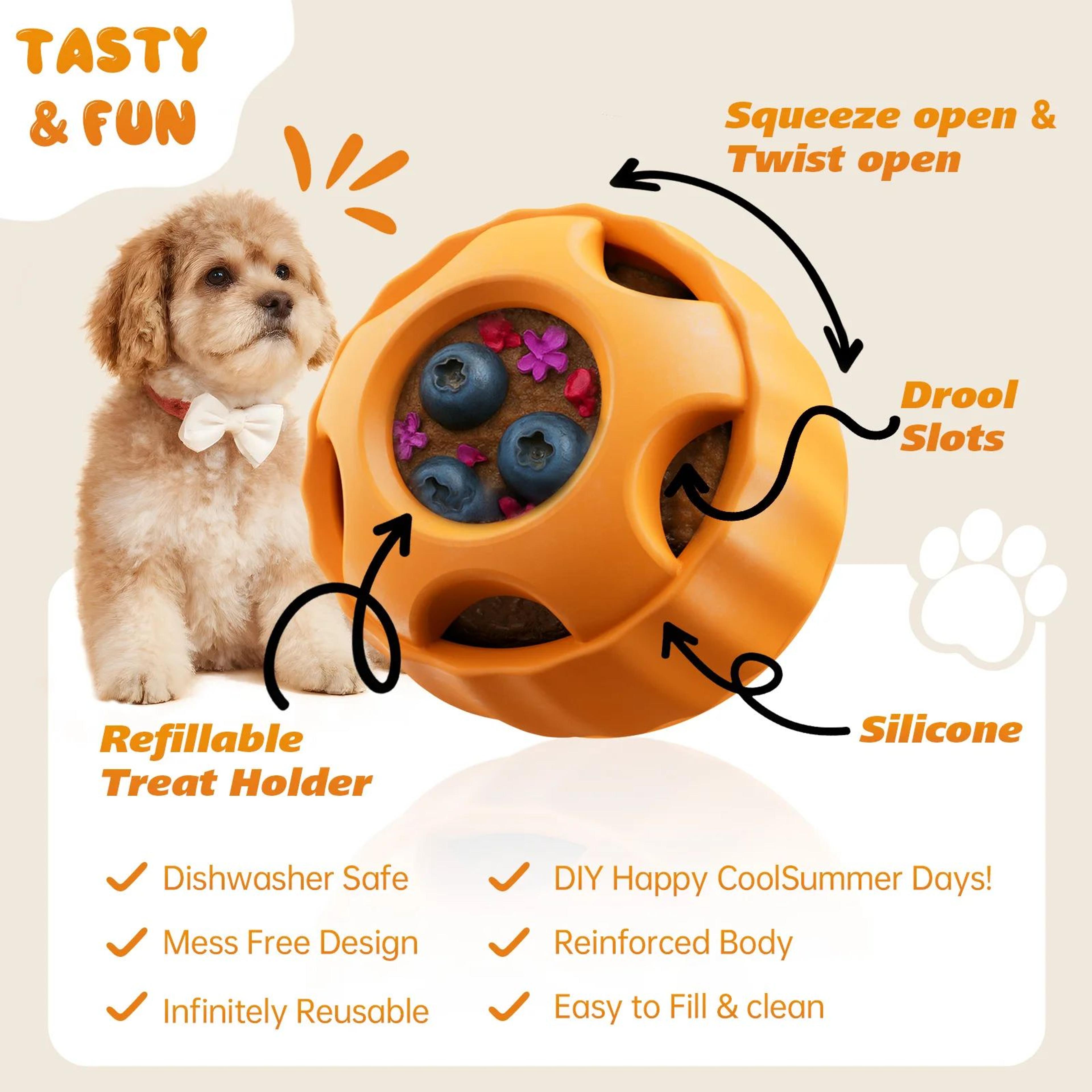 Interactive Dog Treat Mold Toy  Silicone Enrichment Toy For Boredom Relief Healthy Frozen Treats Fo 3