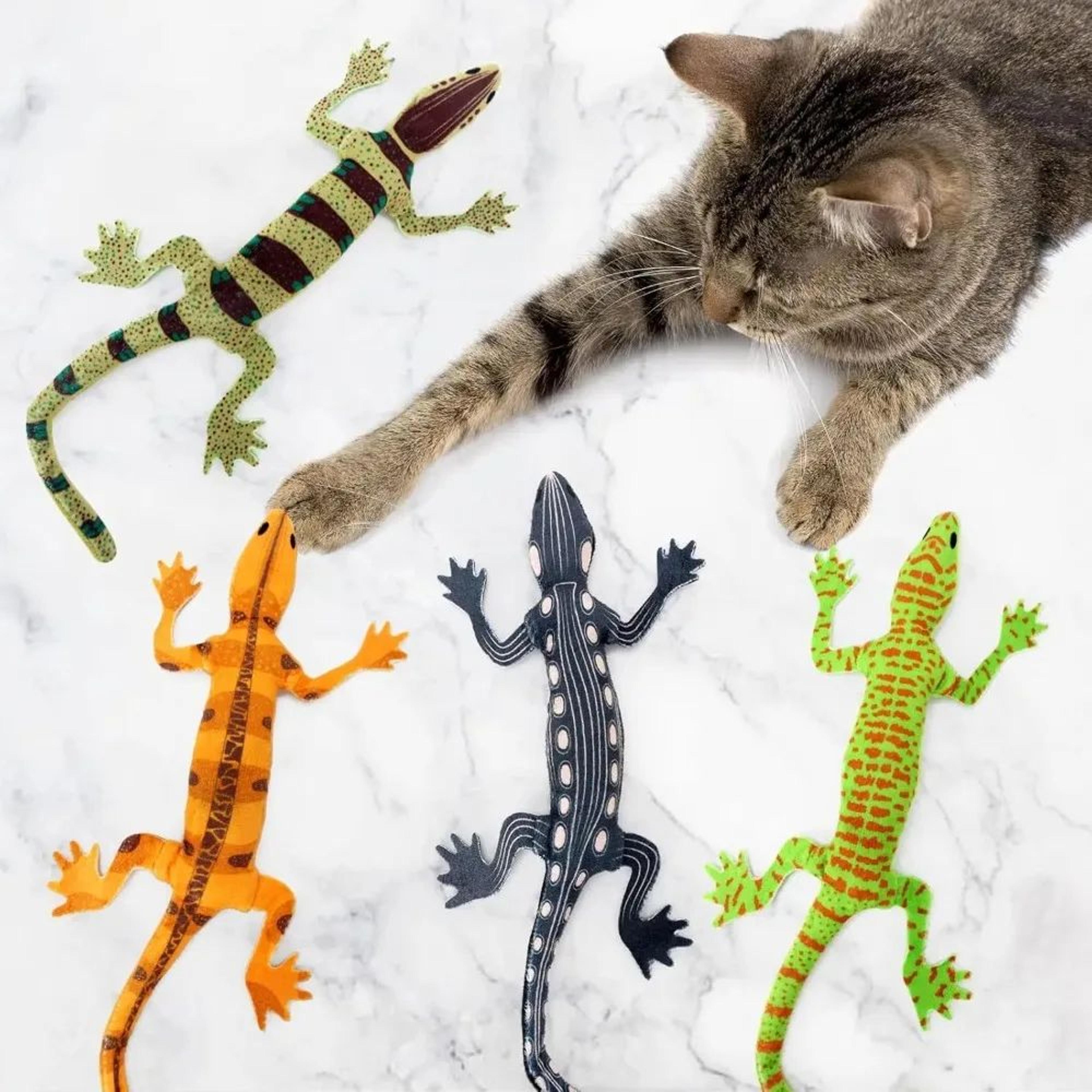 BiteResistant Catnip Lizard Chew Toy  Teeth Cleaning Interactive Indoor Cat Toy For Kittens  Cats H 0