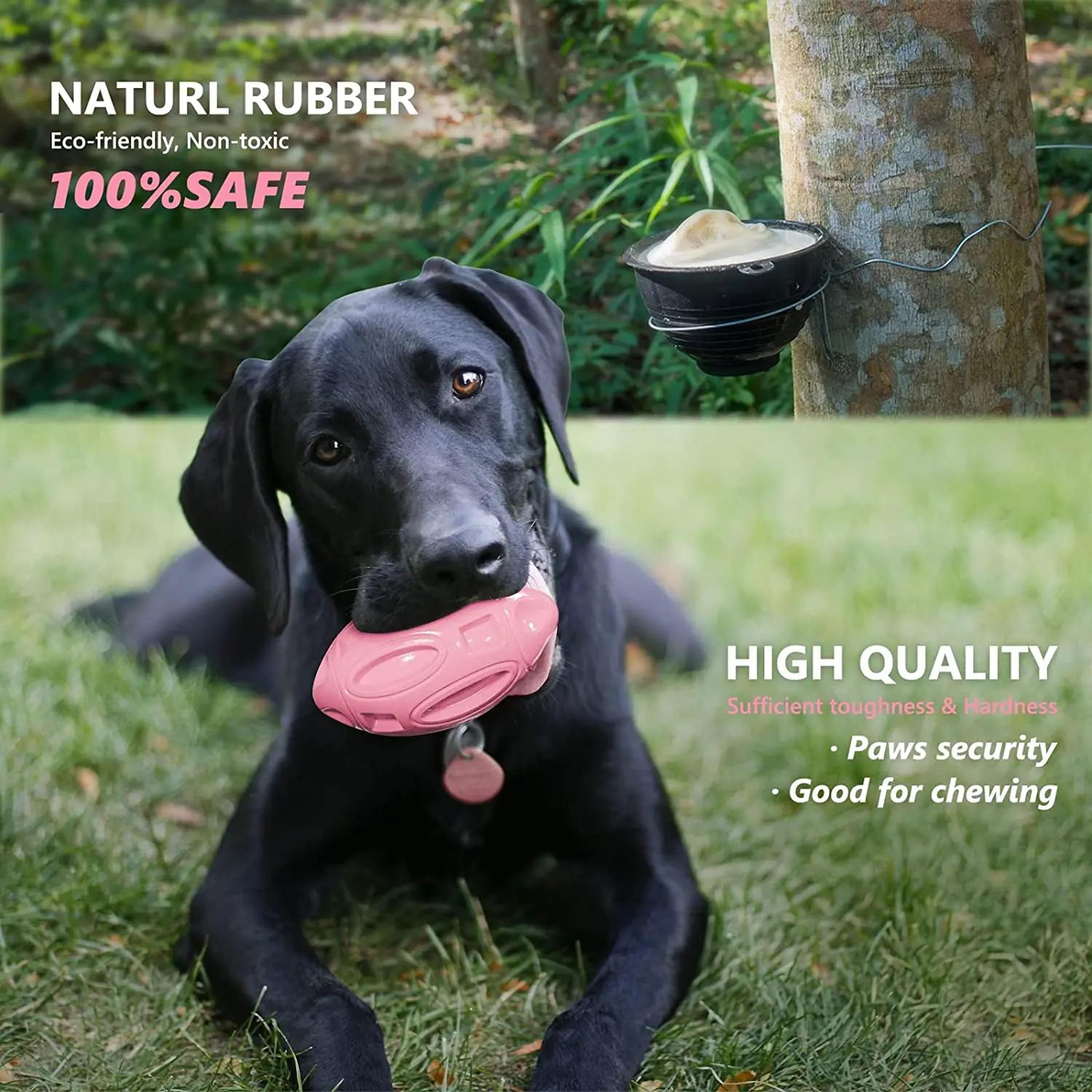 Durable Squeaky Rubber Chew Ball  Teeth Cleaning Toy For Aggressive Chewers Medium  Large Dogs 1