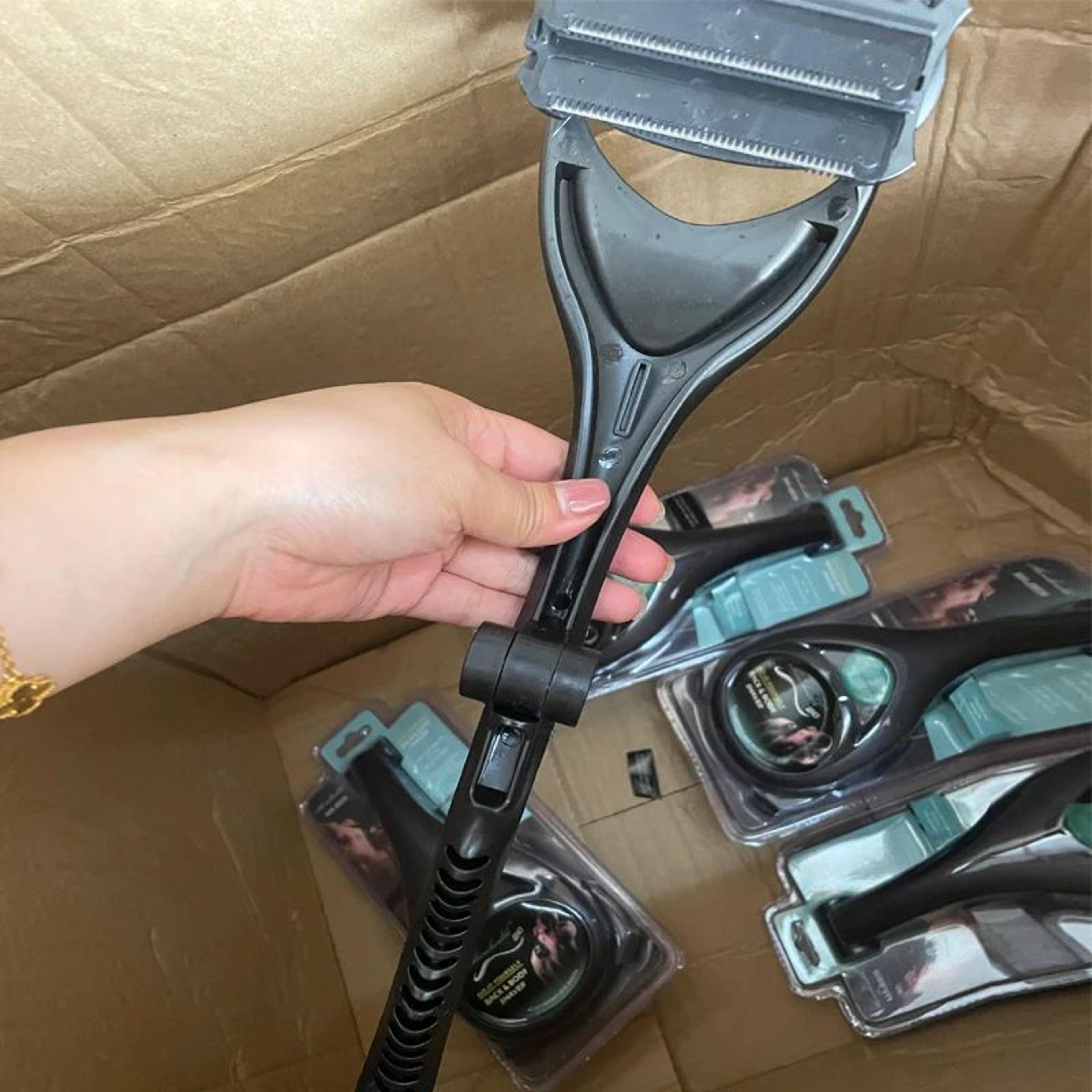 Mens Back Shaver With Long Handle  Foldable Body Hair Remover Razor For Back Legs  Chest 2