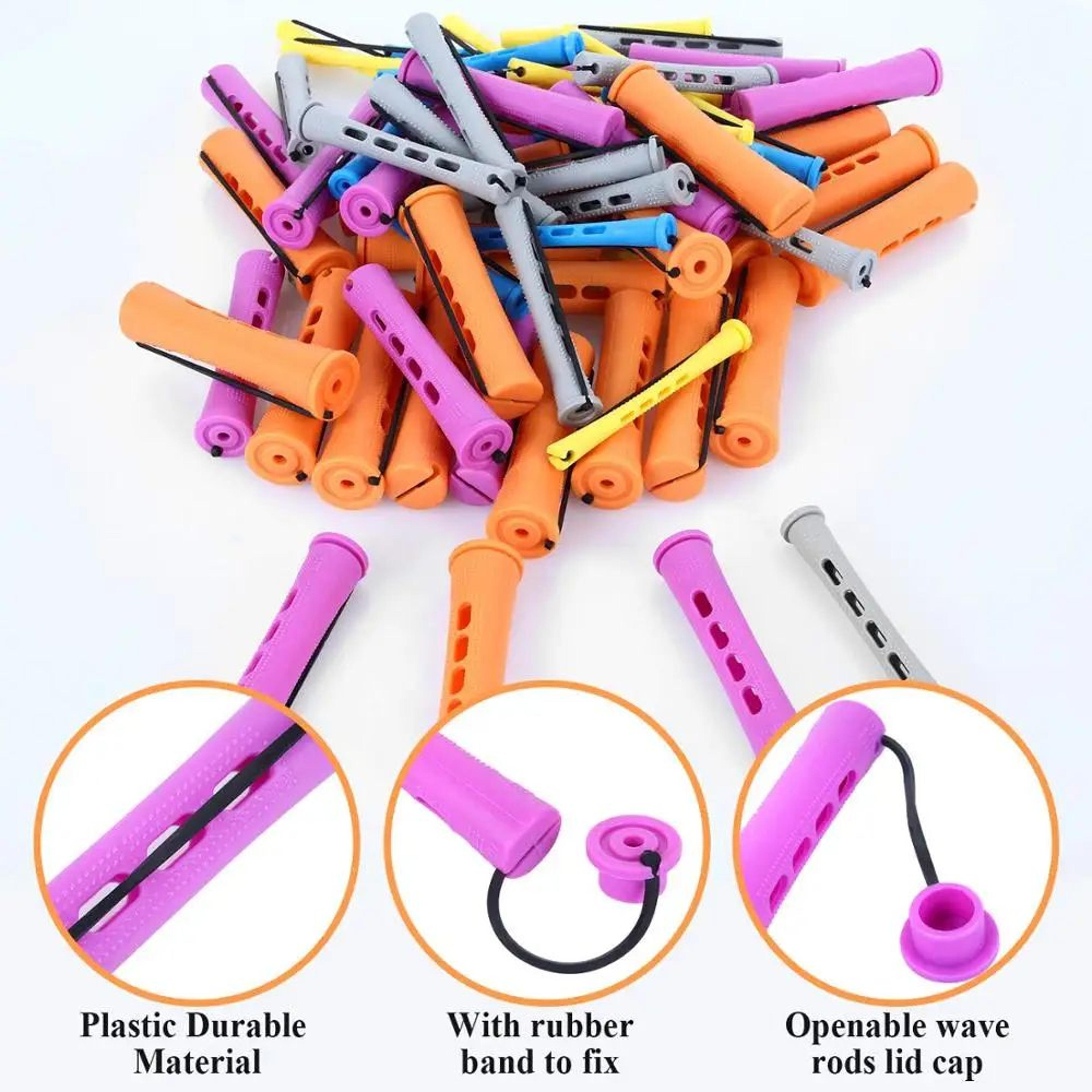 50 Pcs Cold Wave Perm Rods 5 Sizes  Hair Rollers Curlers Set For DIY Perm Spiral Curls  Voluminous  1