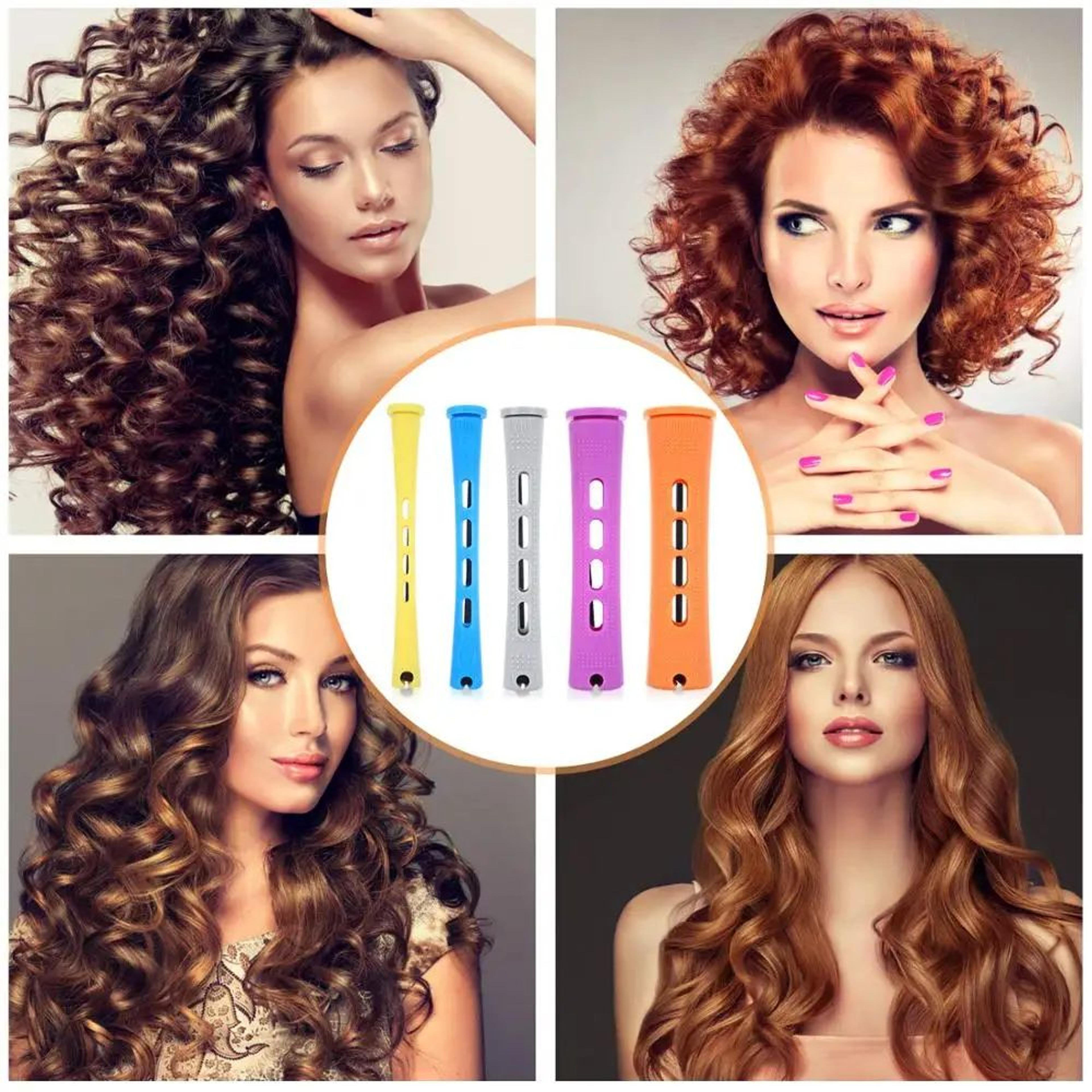 50 Pcs Cold Wave Perm Rods 5 Sizes  Hair Rollers Curlers Set For DIY Perm Spiral Curls  Voluminous  3