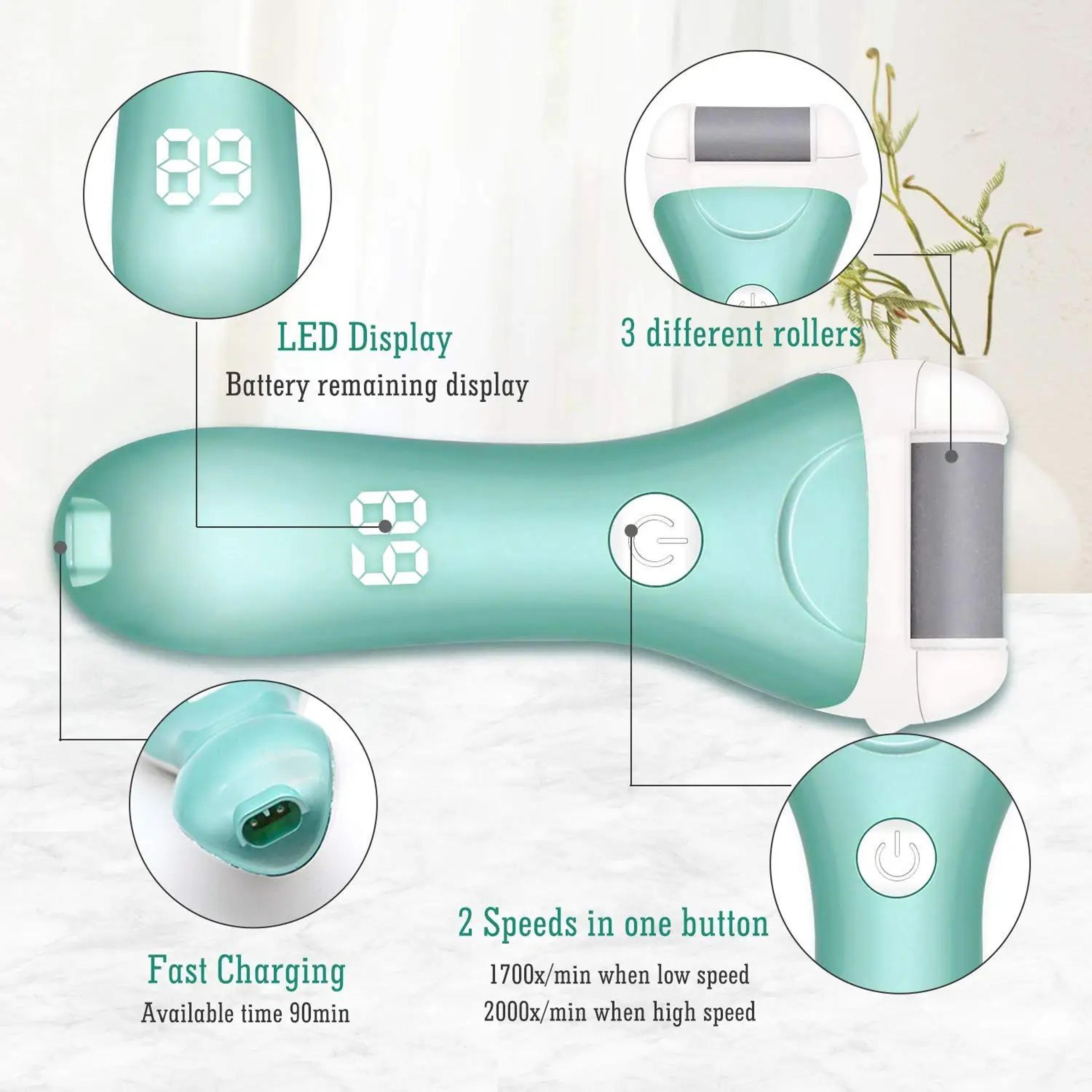 2 Pcs Portable Electric Foot File With Vacuum Adsorption  Callus Remover Foot Grinder  Pedicure San 5