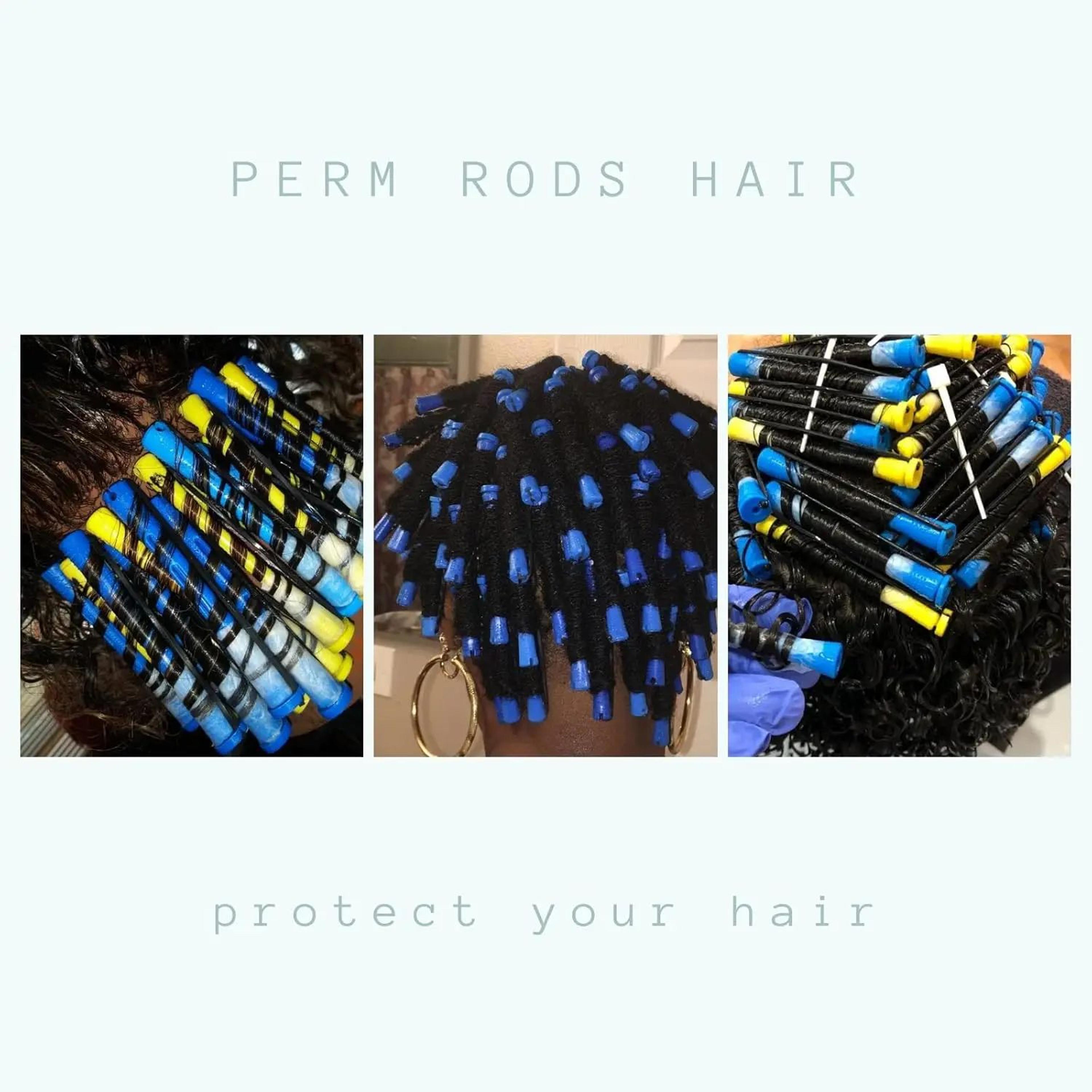 60 Pcs Small Perm Rods 035 In Blue Hair Rollers For Natural Hair Long  Short Hair  Heatless Curling 5