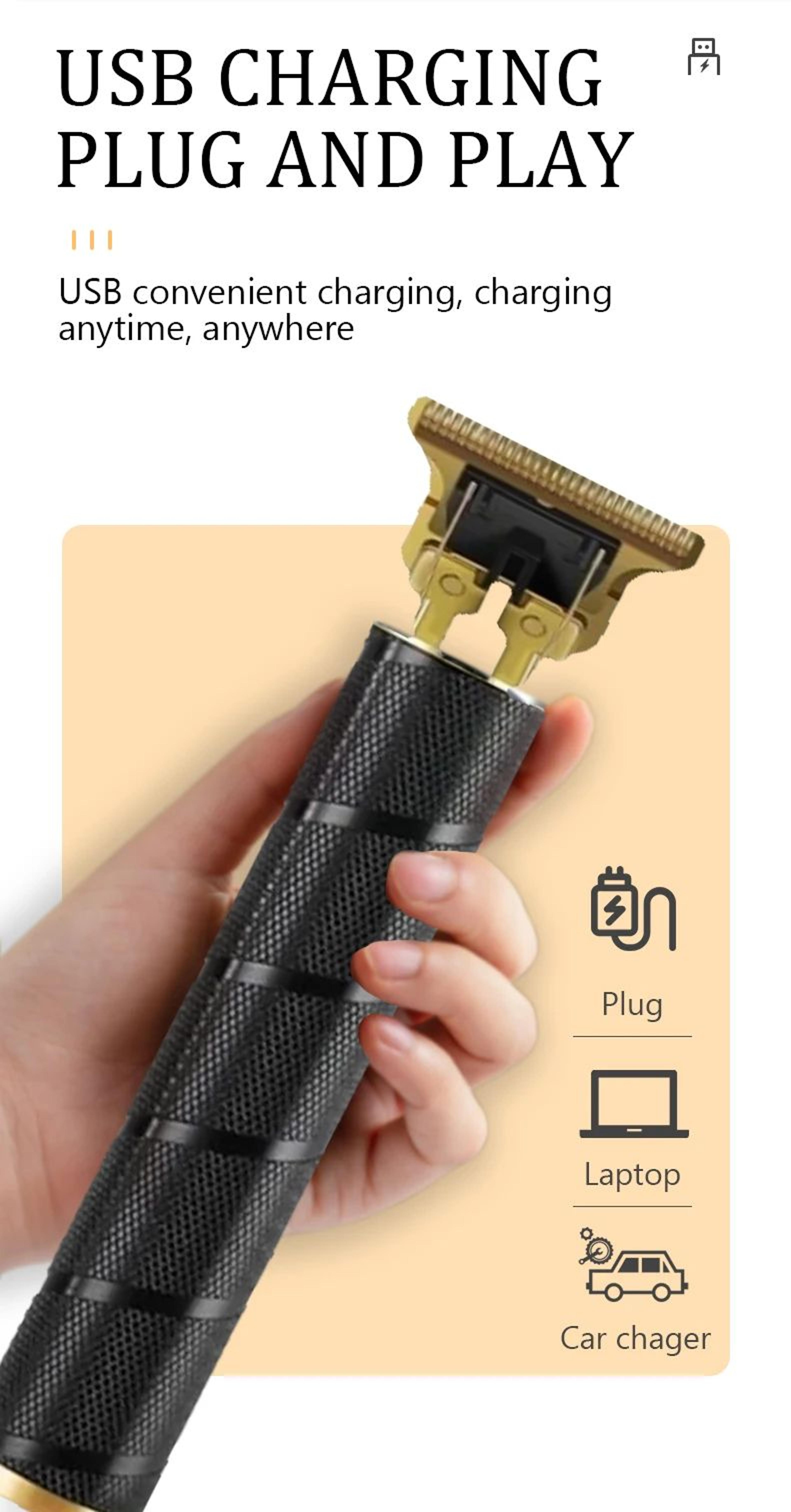 T9 Professional Hair Clipper Cordless  USB Rechargeable Beard  Hair Trimmer For Men Precision Barbe 15