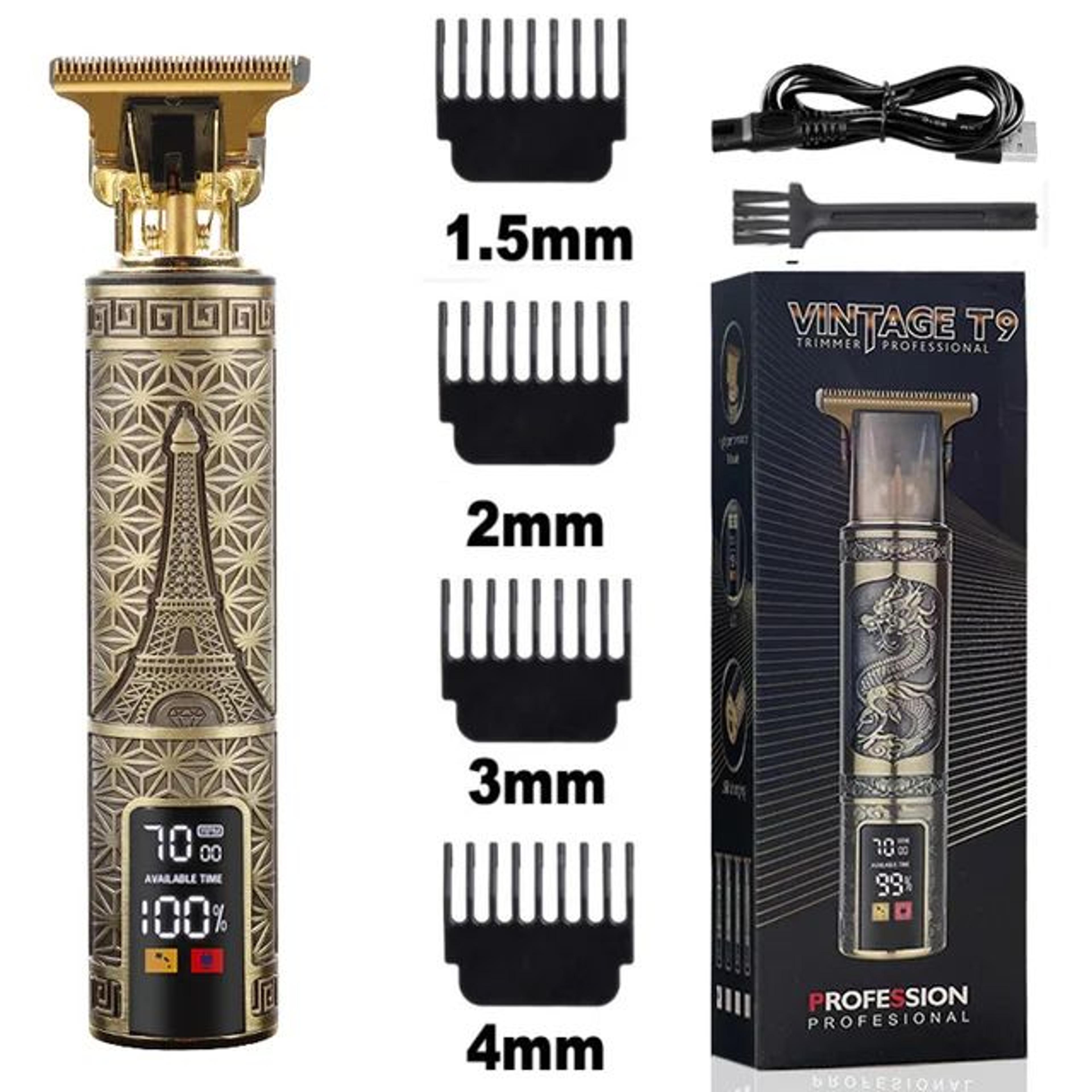 Mens T9 Electric Hair Trimmer  Professional Barber Clipper For Haircuts  Beard Shaping  Precision C 8