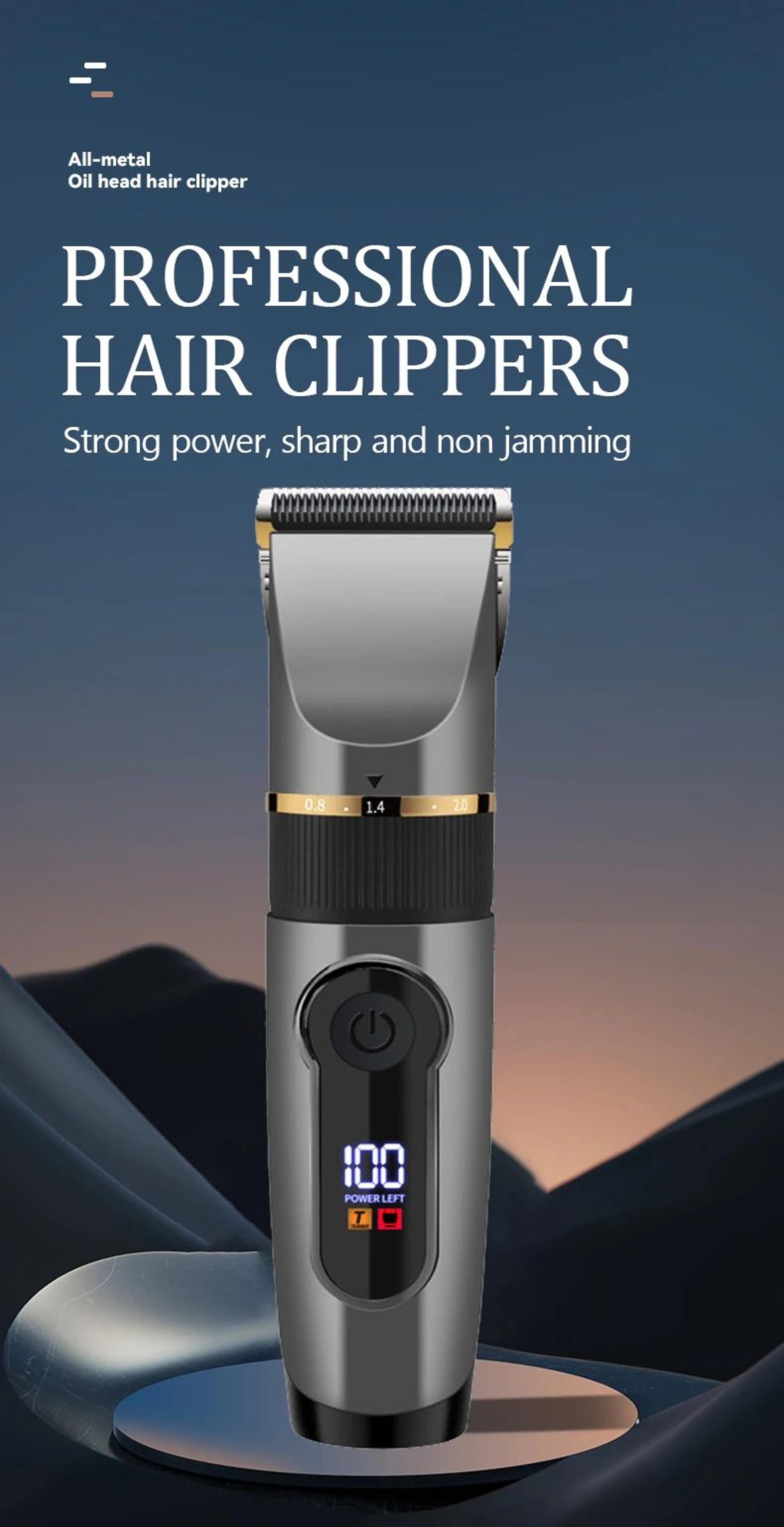 Waterproof Professional Hair Clipper  Rechargeable Electric Trimmer With LED Display Barber Hair Cu 6