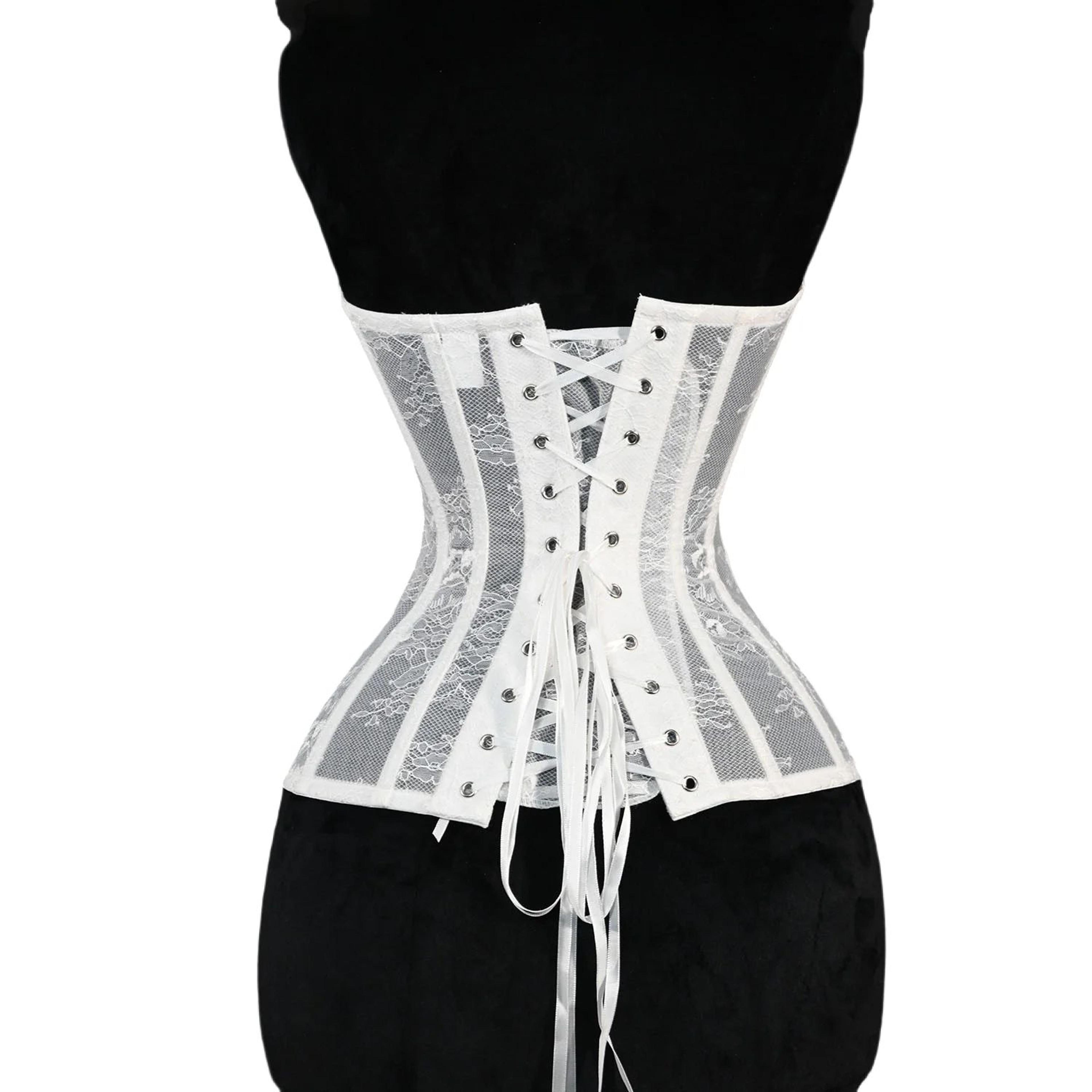 Floral Lace Overbust Corset Bustier  Strapless Steel Boned LaceUp Bodice  PushUp Corset Crop Top Fo 15