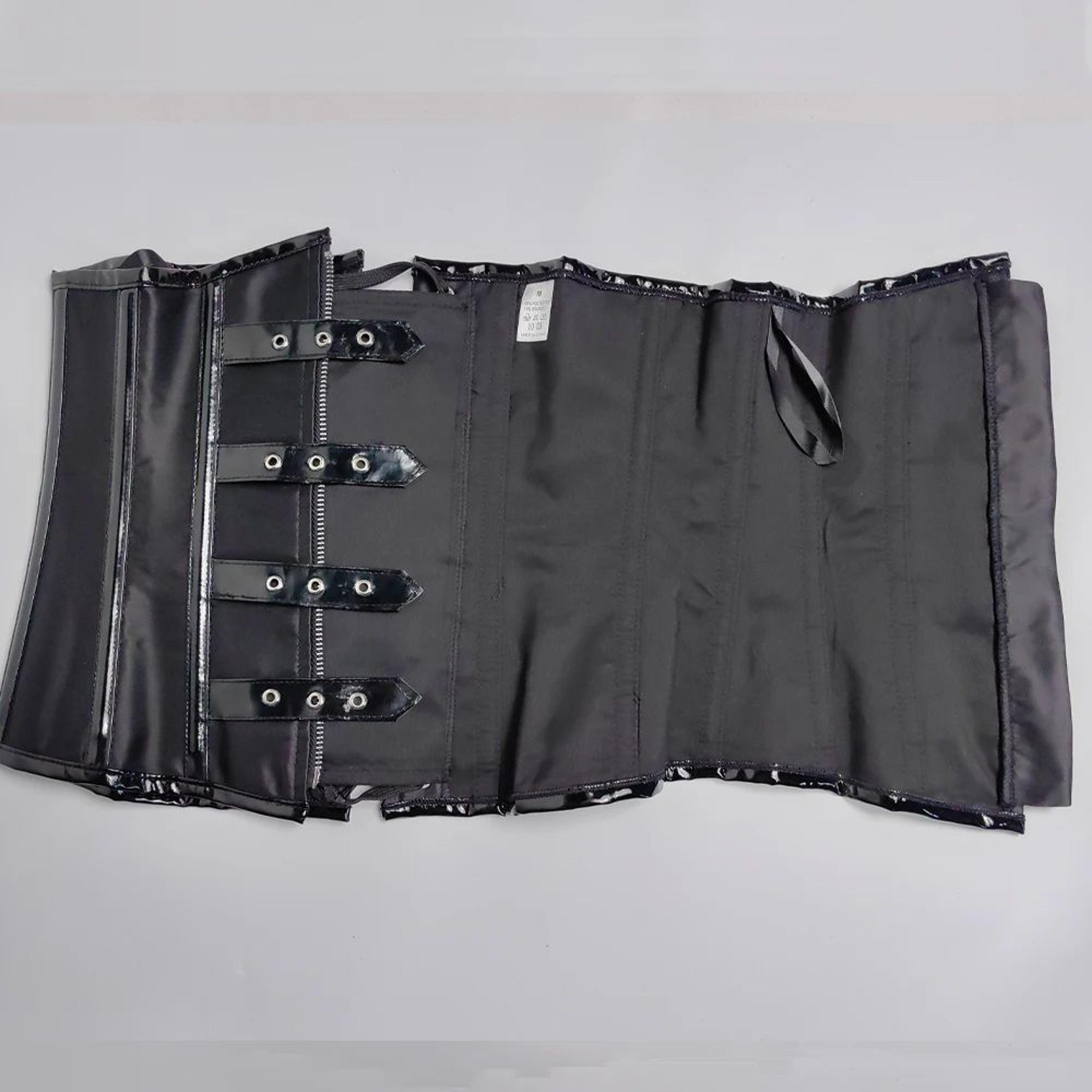 Mens Waist Trainer Corset With Zipper  Steel Boned LaceUp Body Shaper  Tummy Control Compression Wa 15