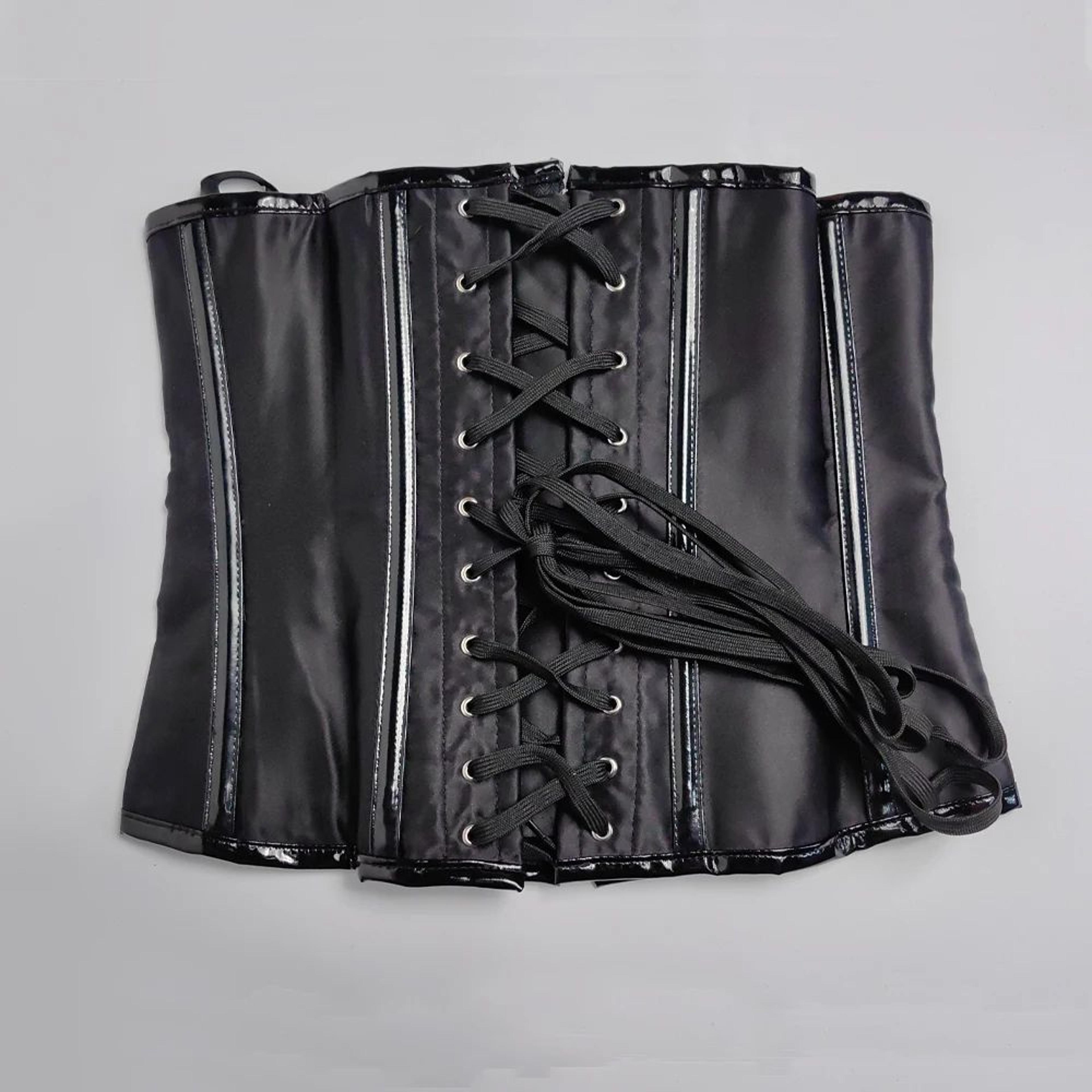 Mens Waist Trainer Corset With Zipper  Steel Boned LaceUp Body Shaper  Tummy Control Compression Wa 13