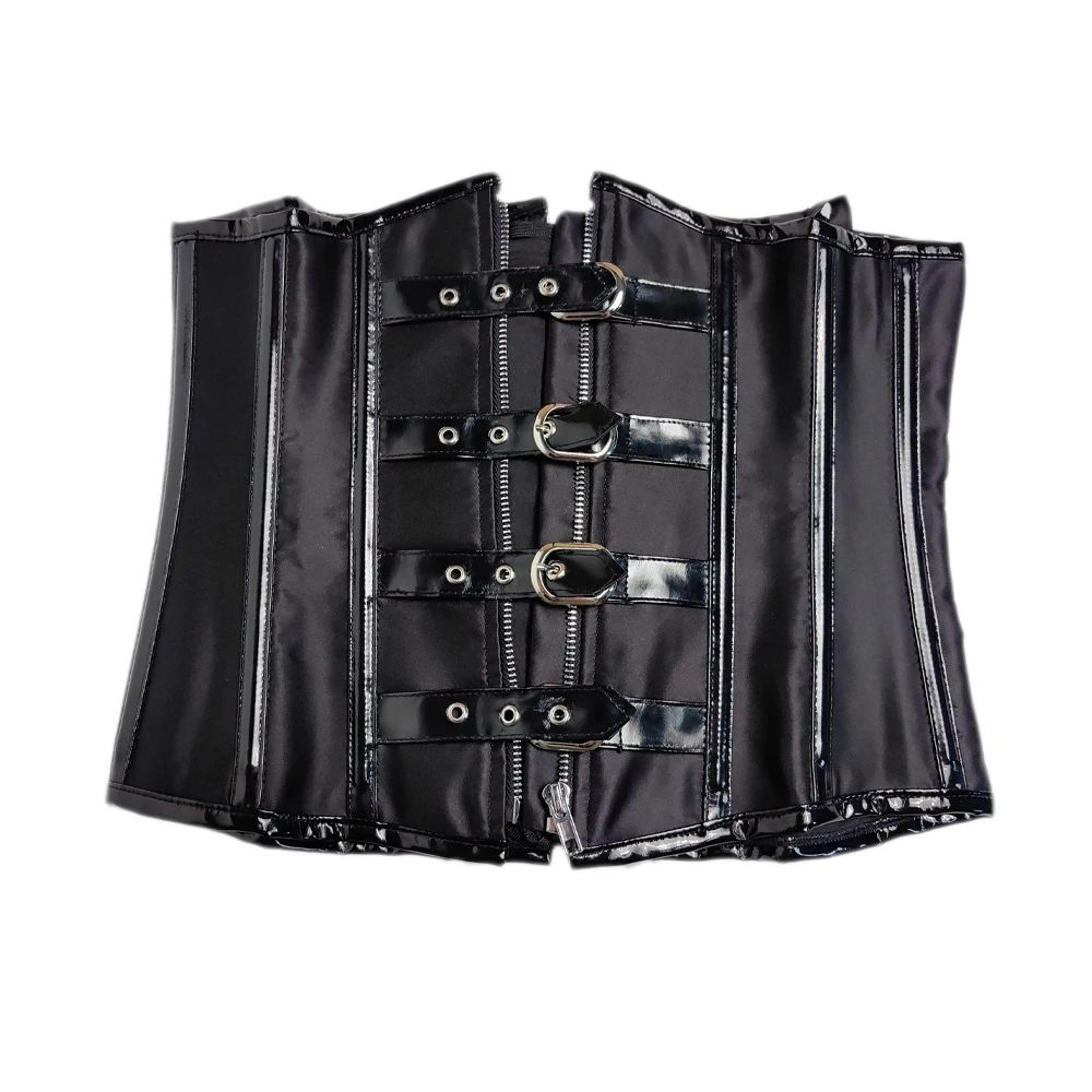 Mens Waist Trainer Corset With Zipper  Steel Boned LaceUp Body Shaper  Tummy Control Compression Wa 17