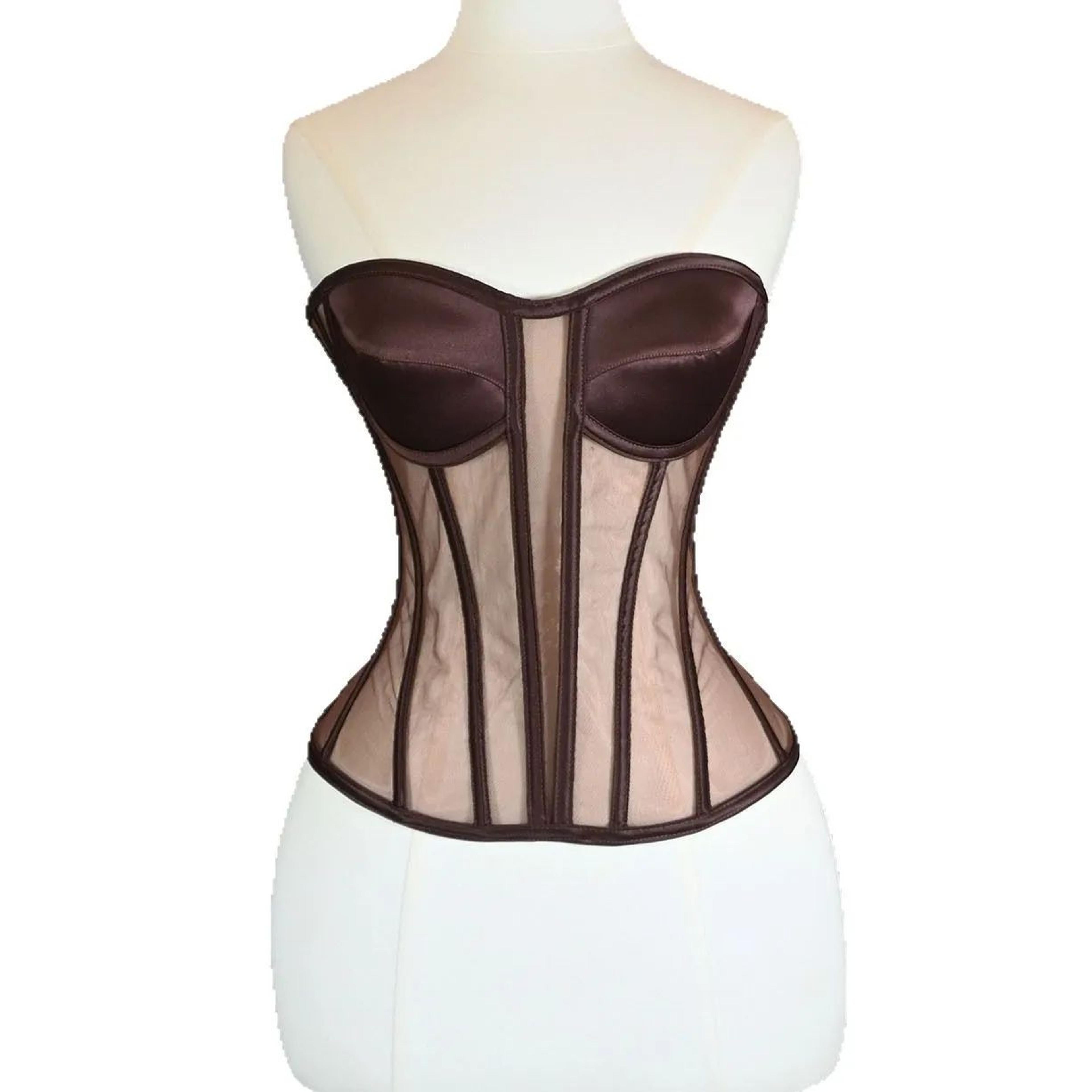 Womens Strapless Mesh Overbust Corset Bustier With Cups  Boned LaceUp Waist Slimming Wedding Shapin 8