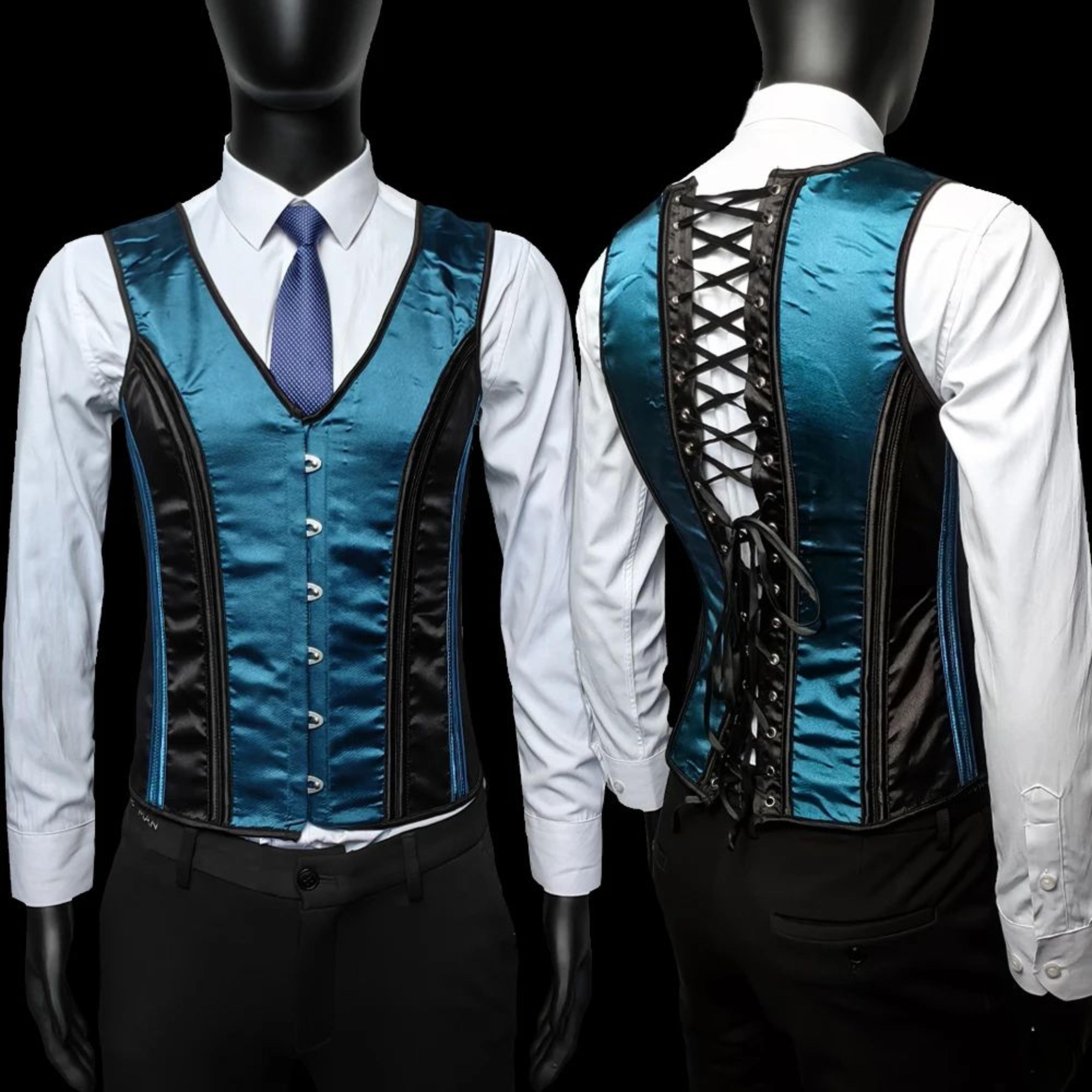 Mens Boned Corset Vest Body Shaper  Flat Stomach Waist Girdle For Abdominal Slimming  PushUp Suppor 19