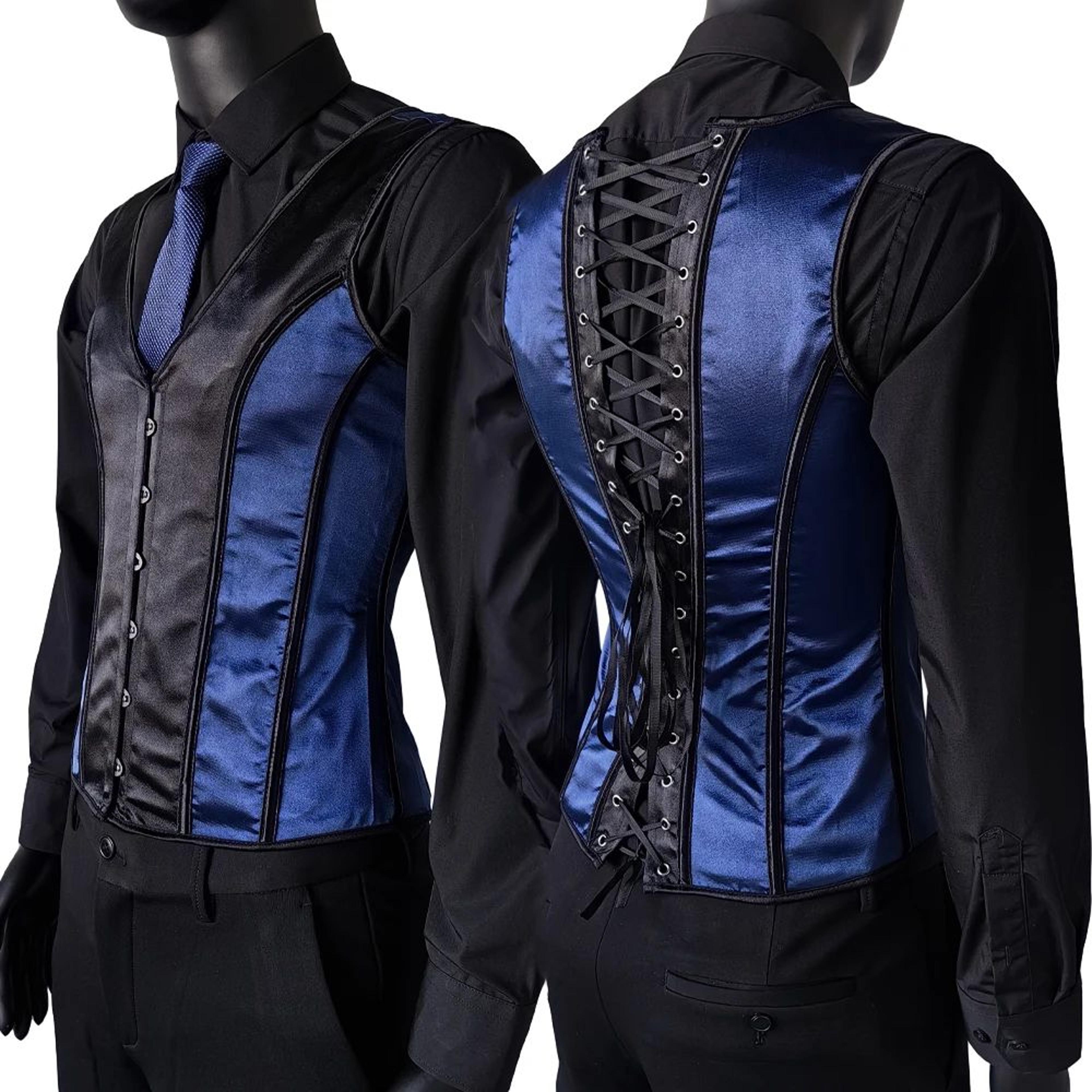 Mens Boned Corset Vest Body Shaper  Flat Stomach Waist Girdle For Abdominal Slimming  PushUp Suppor 9