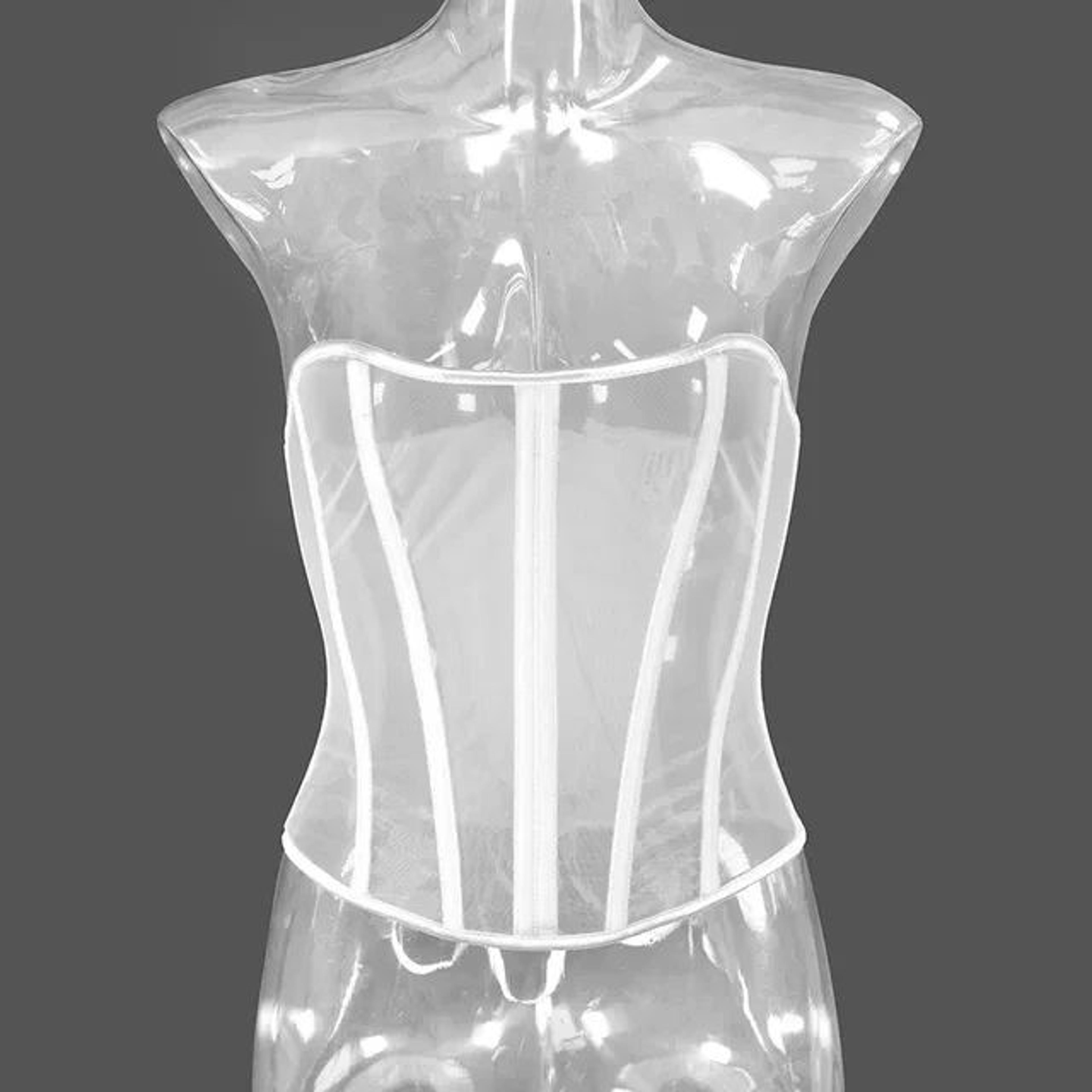 Womens Mesh Boned Corset Bustier  PushUp Shaping Transparent Bodice For Waist Slimming  Dress Outwe