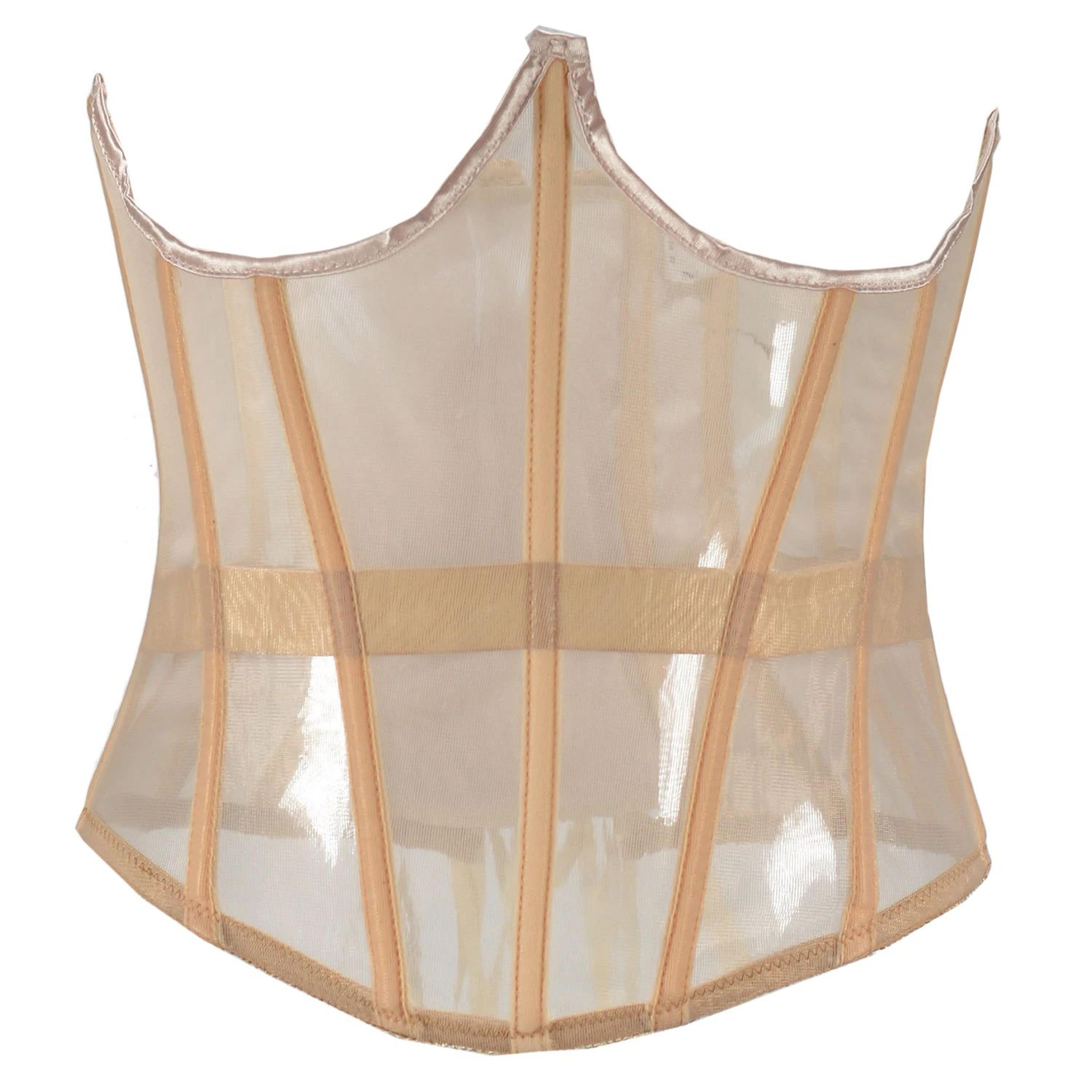 Womens Mesh Boned Corset Bustier  PushUp Shaping Transparent Bodice For Waist Slimming  Dress Outwe