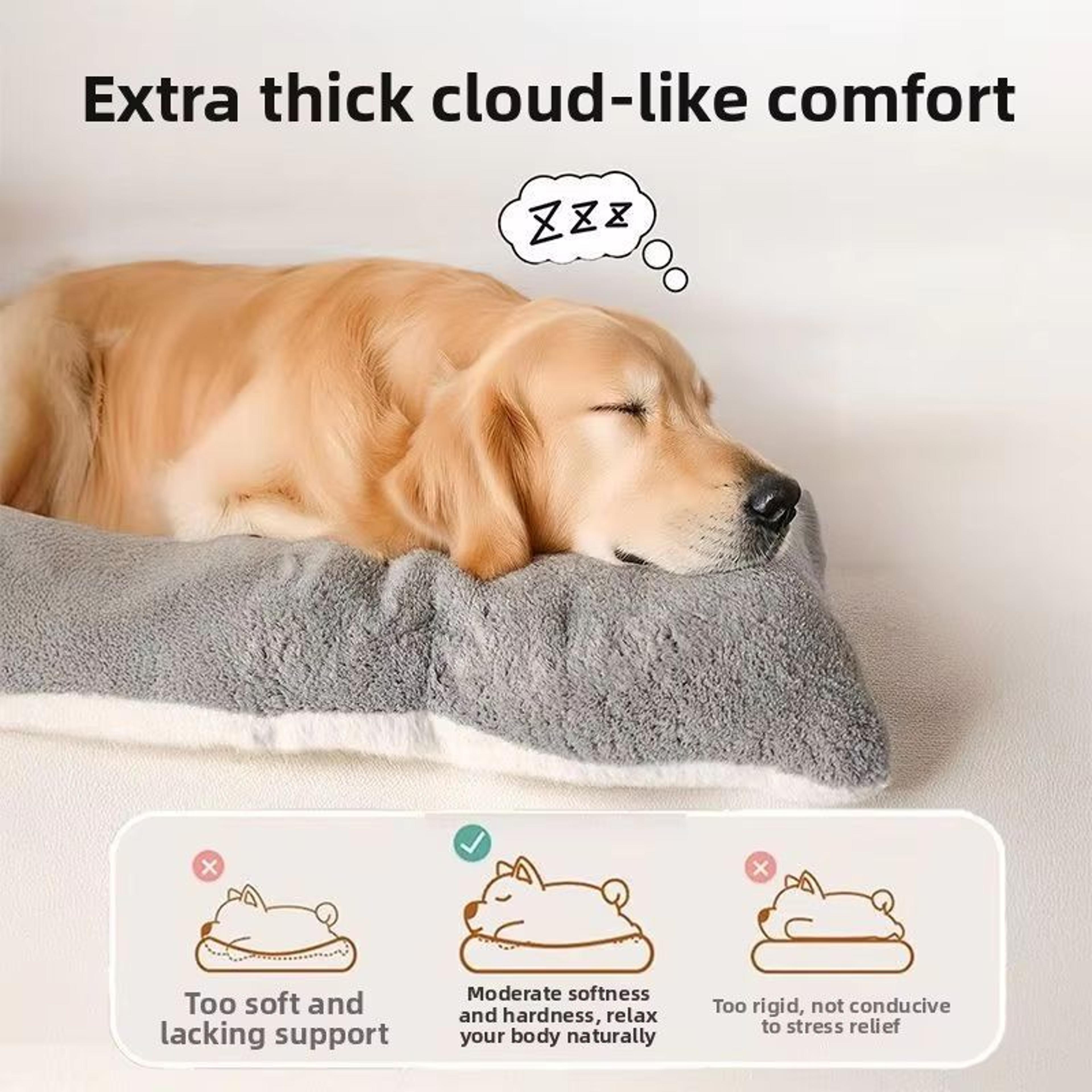 Extra Large Plush Dog Bed Sofa  Thickened Super Soft Polyester Pet Mat  Dog Crate Mat For Large Dog 4