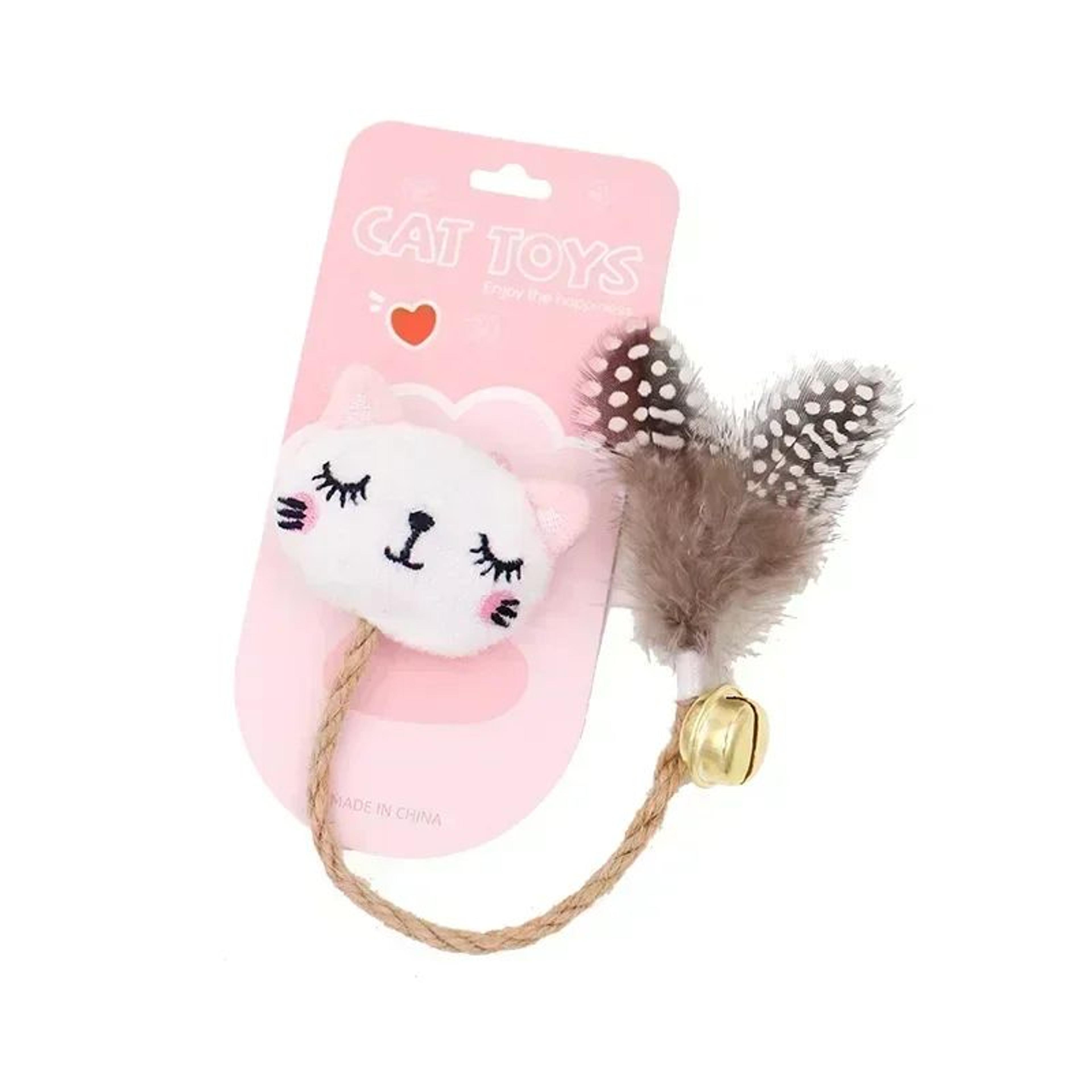 Catnip Feather Bell Chew Toy With Hemp Rope  Teething Dental Molar Stick For Kittens  Cats 4