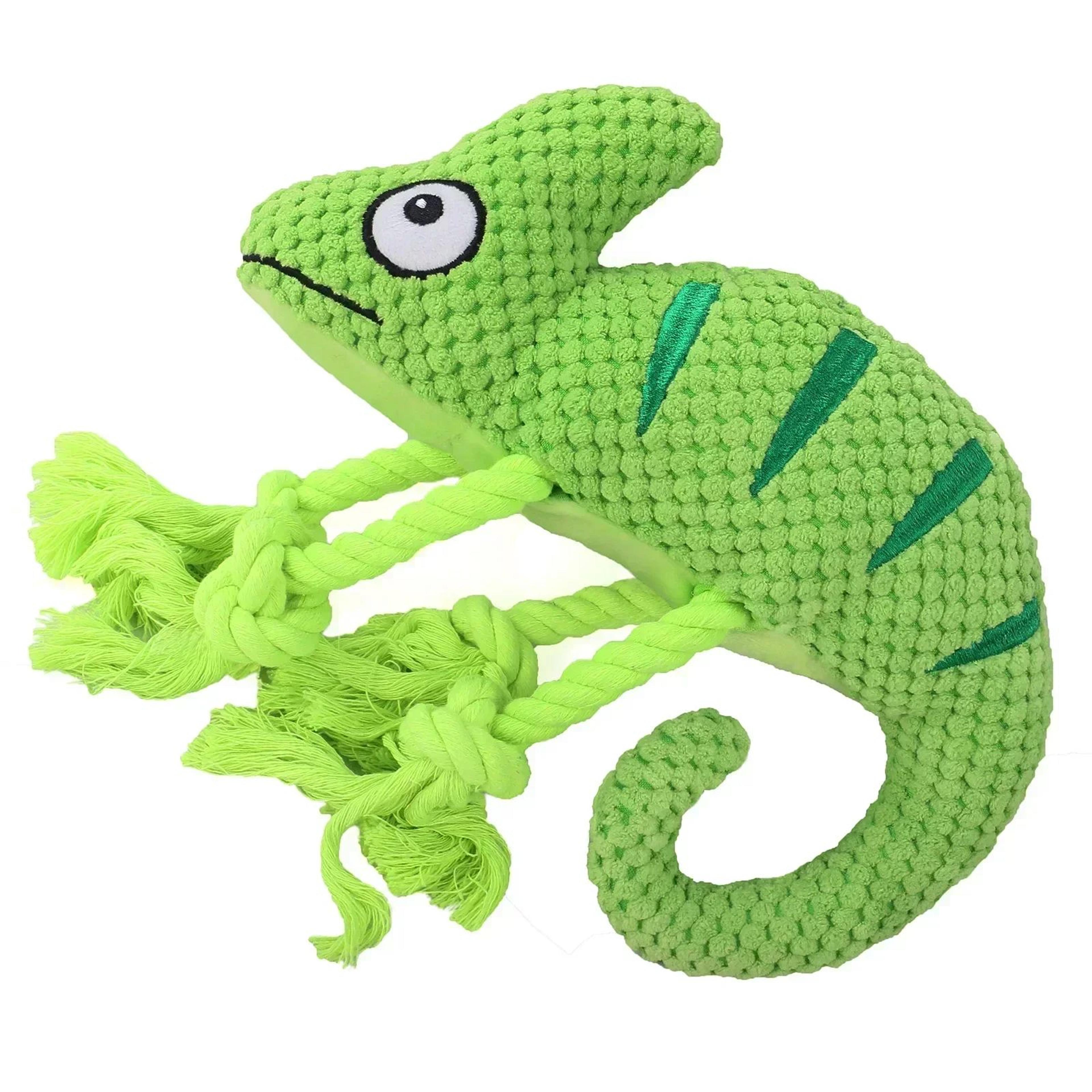 Chameleon Plush Squeaky Dog Toy  BiteResistant Chew  Squeaker Toy For Small To Large Dogs 7
