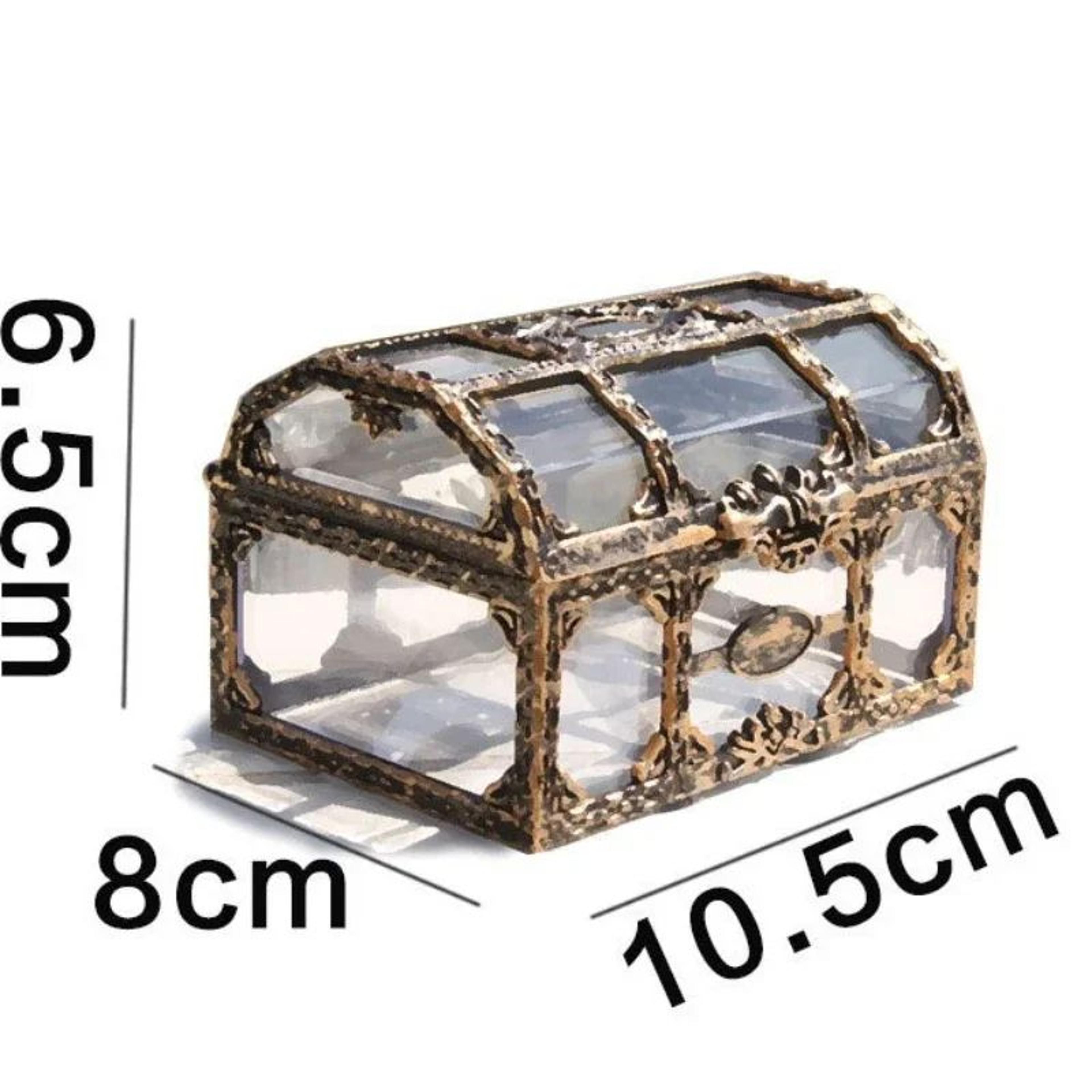 Transparent Pirate Treasure Chest Jewelry Box  Crystal Gem Storage Organizer For Trinkets Rings  Ke 1